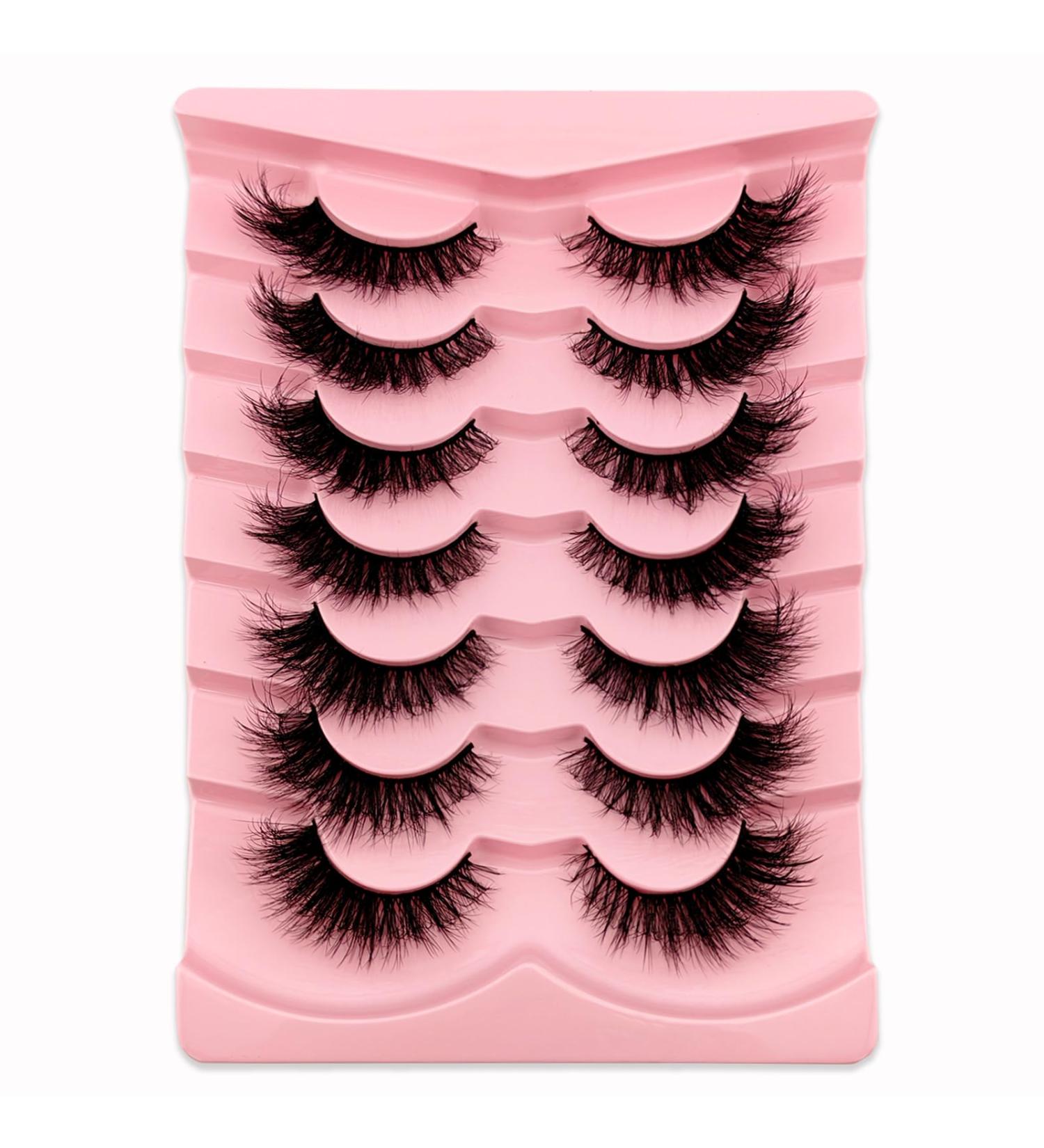 7 Pairs 3D Cat Eye False Eyelashes - Fluffy Volume Curly Faux Mink Reusable Makeup Lashes (TM26) for Stunning Looks - Buy Online on GoSupps.com