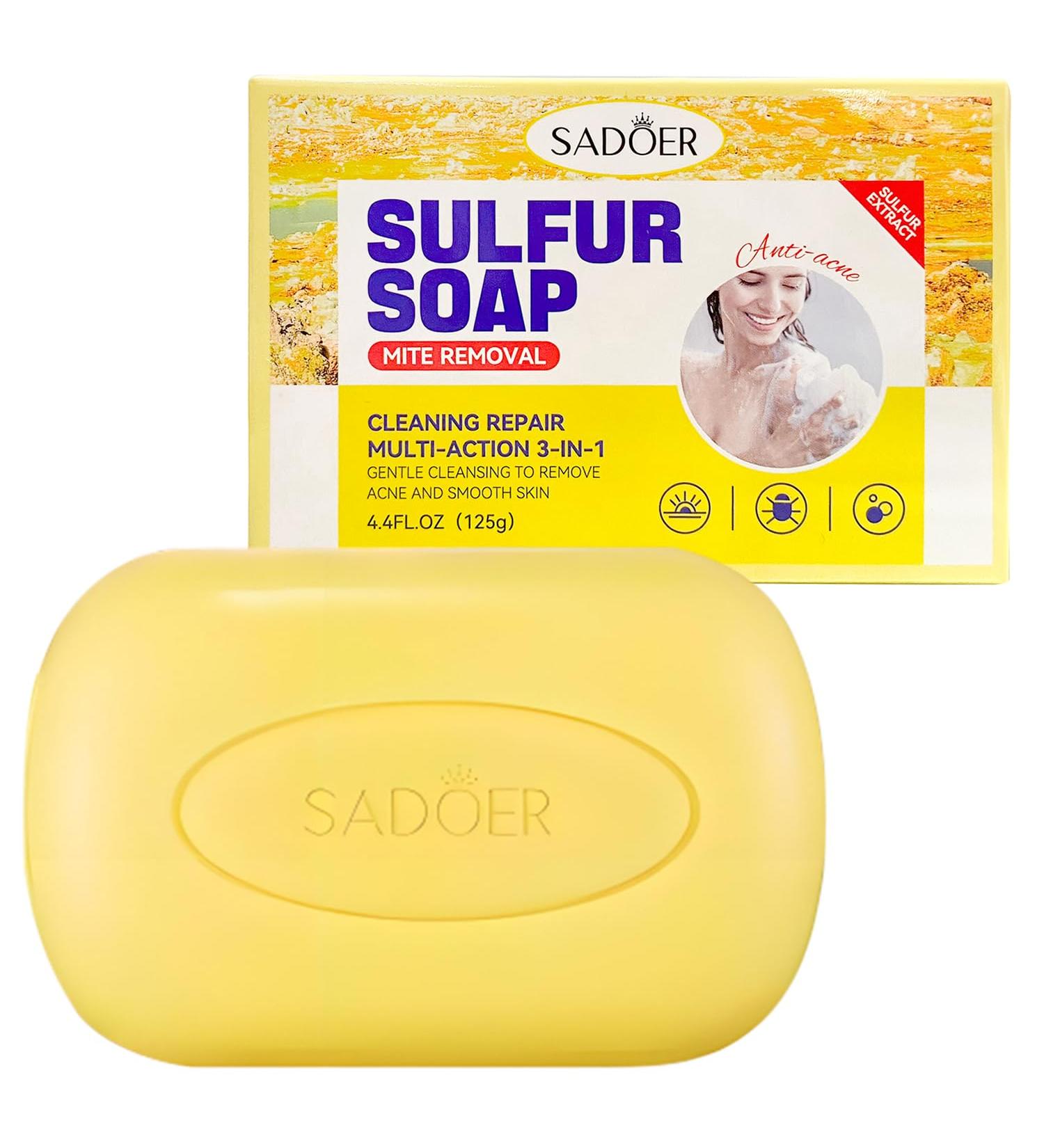 Sulphur Soap Bar | Sulfur Cleanser for All Skin Types | Reduce Oil & Cleanse Pores - Buy Online on GoSupps.com