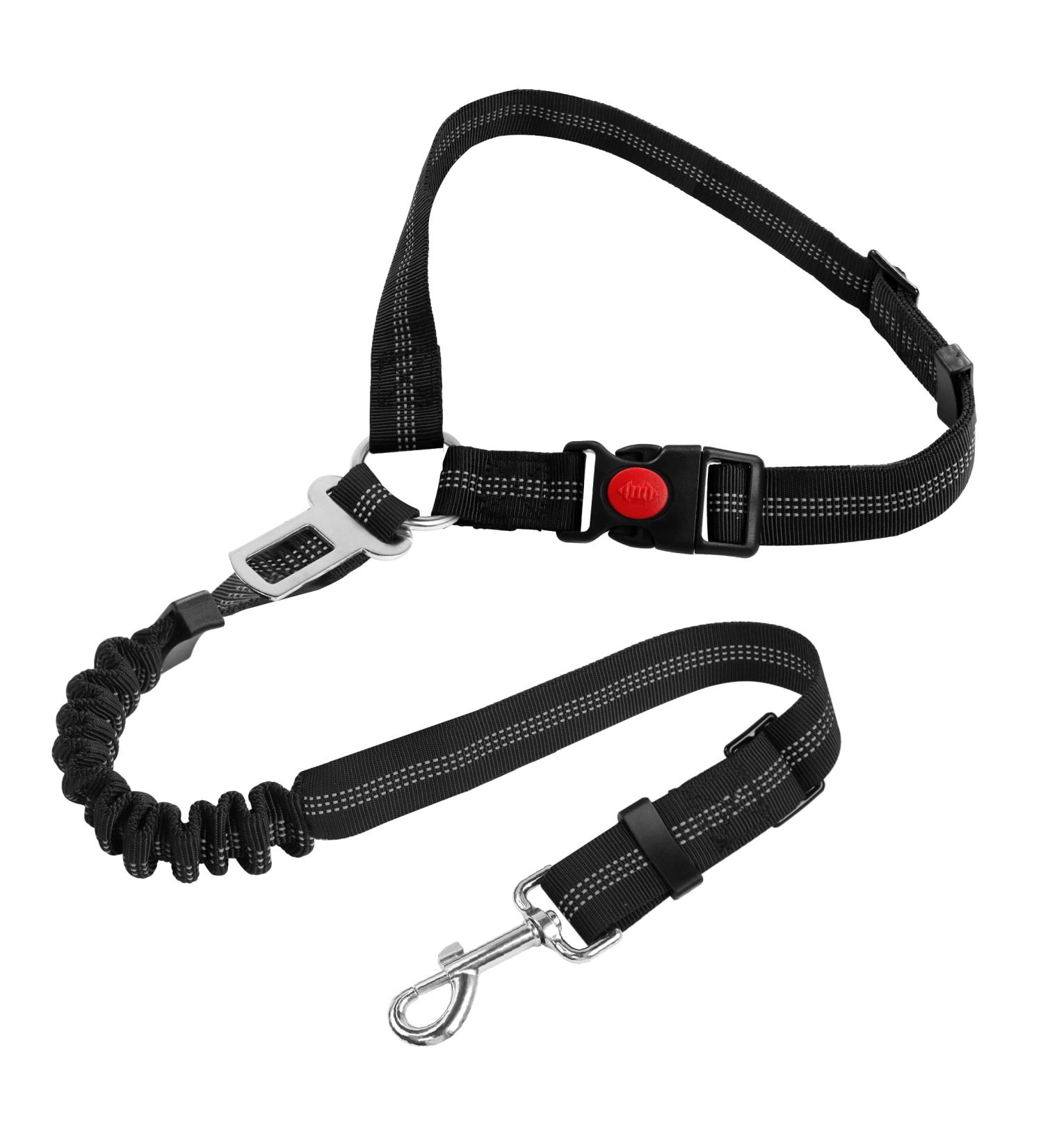 Adjustable Safety Crockery Dog Strap - Heavy Duty 360 Rotary Nylon Carabiner for Secure Pet Seating | Black Base Type - Buy Online on GoSupps.com