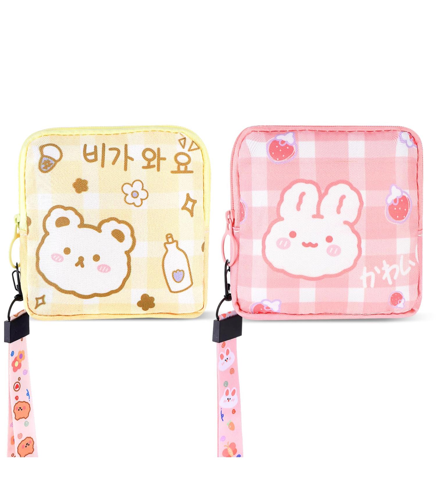 Mini Women s Period Bag Set - AndiBro Zippered Storage Pockets for Tampons & Cosmetics - Portable & Cute Coin Purse - 2 Pack - Buy Online on GoSupps.com