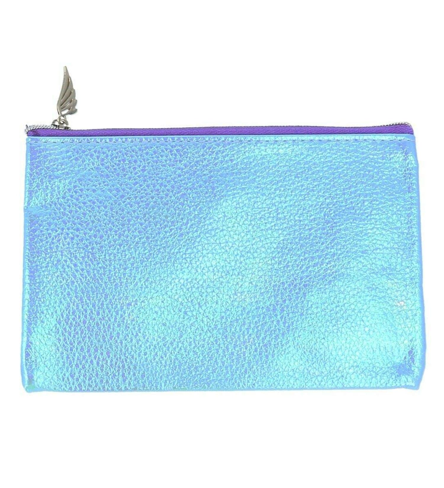 Rimmel Small Make Up Bag Purse with Zip - Blue Mermaid Shimmer