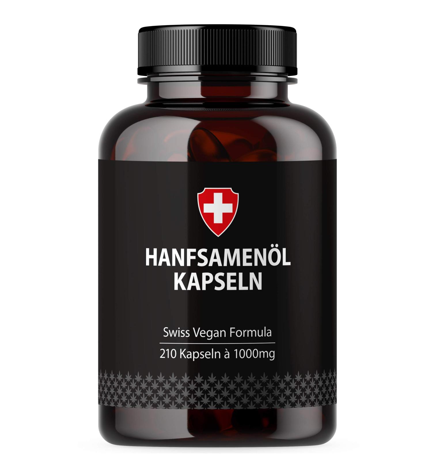 Hemp Oil Softgel Capsules | 1000mg High Dose | Active Swiss | Cold Pressed for 210 Days | International Shipping - Buy Online on GoSupps.com