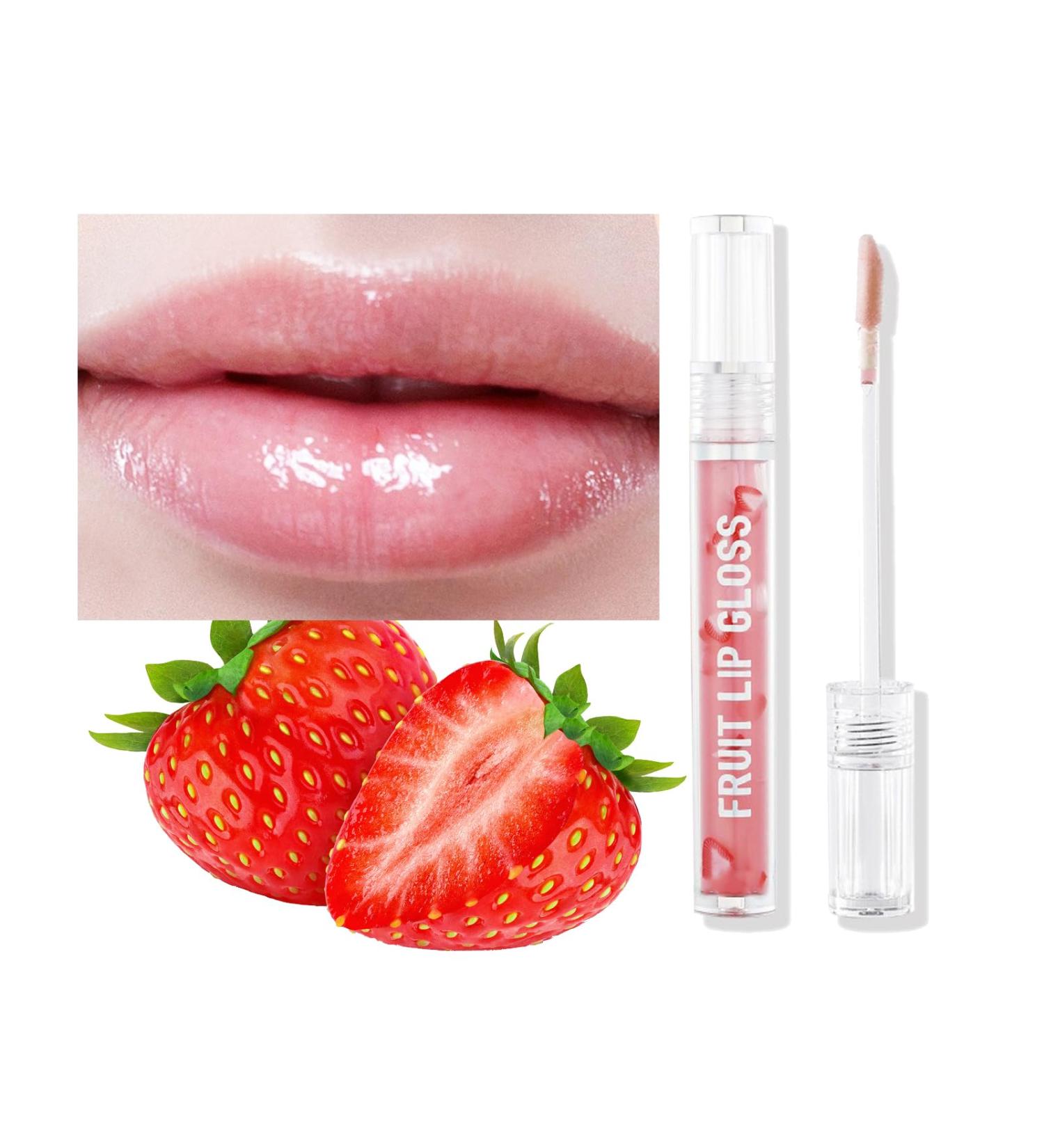 Strawberry Lip Protection Lip Balm Lip Oil No-Sticky Hydrating Lip Protection Anti-Drying Natural Lip Care All Day Moisturizing Care Lip Repair Lip Plumper Gloss - Buy Online on GoSupps.com