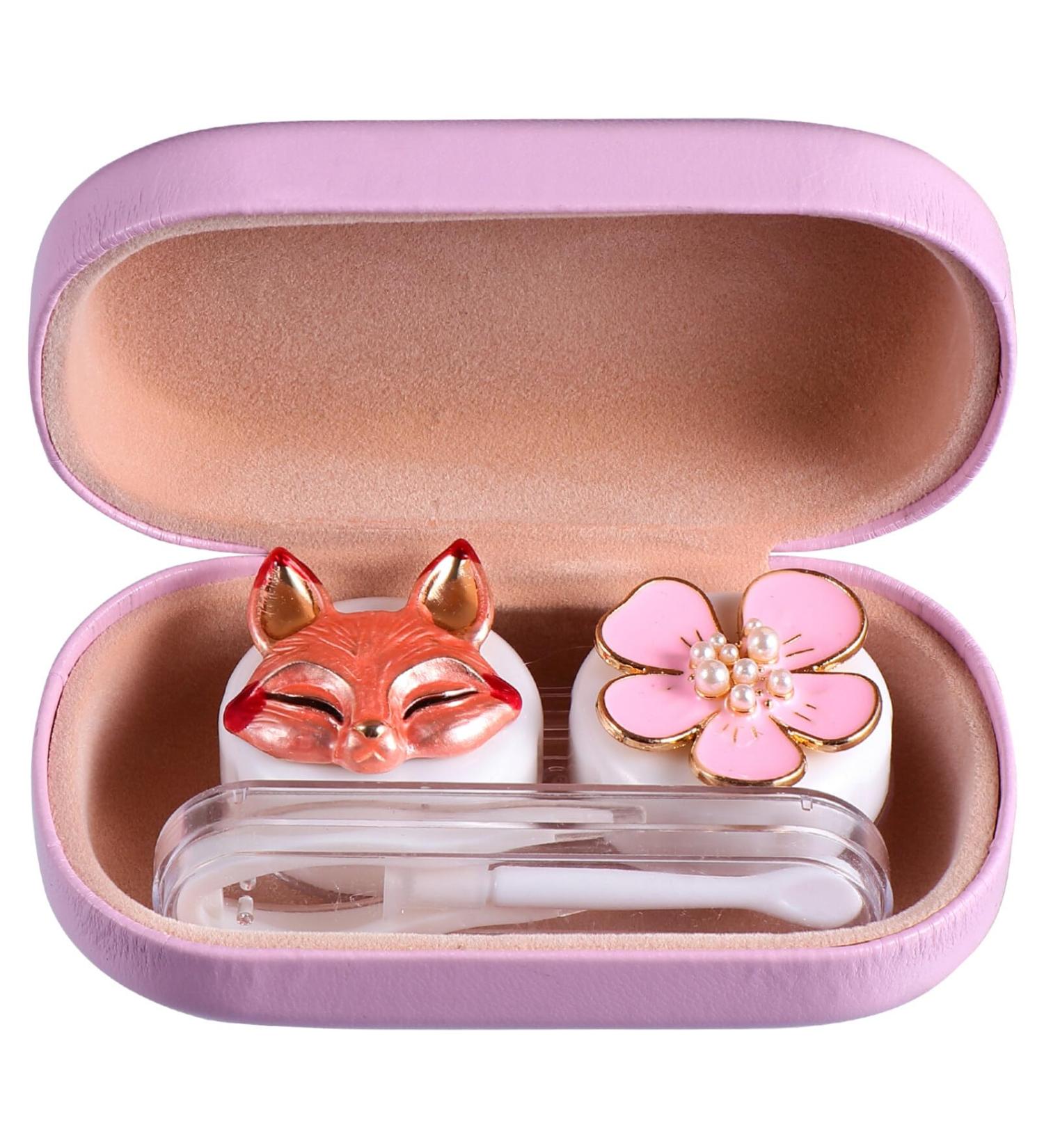 Lurrose Colored Contact Lens Container Kit - Travel Hard Glasses Case & Eye Care Set (9.5x5.5cm Pink) - Perfect Lens Protection & Cleaning Accessories - Buy Online on GoSupps.com