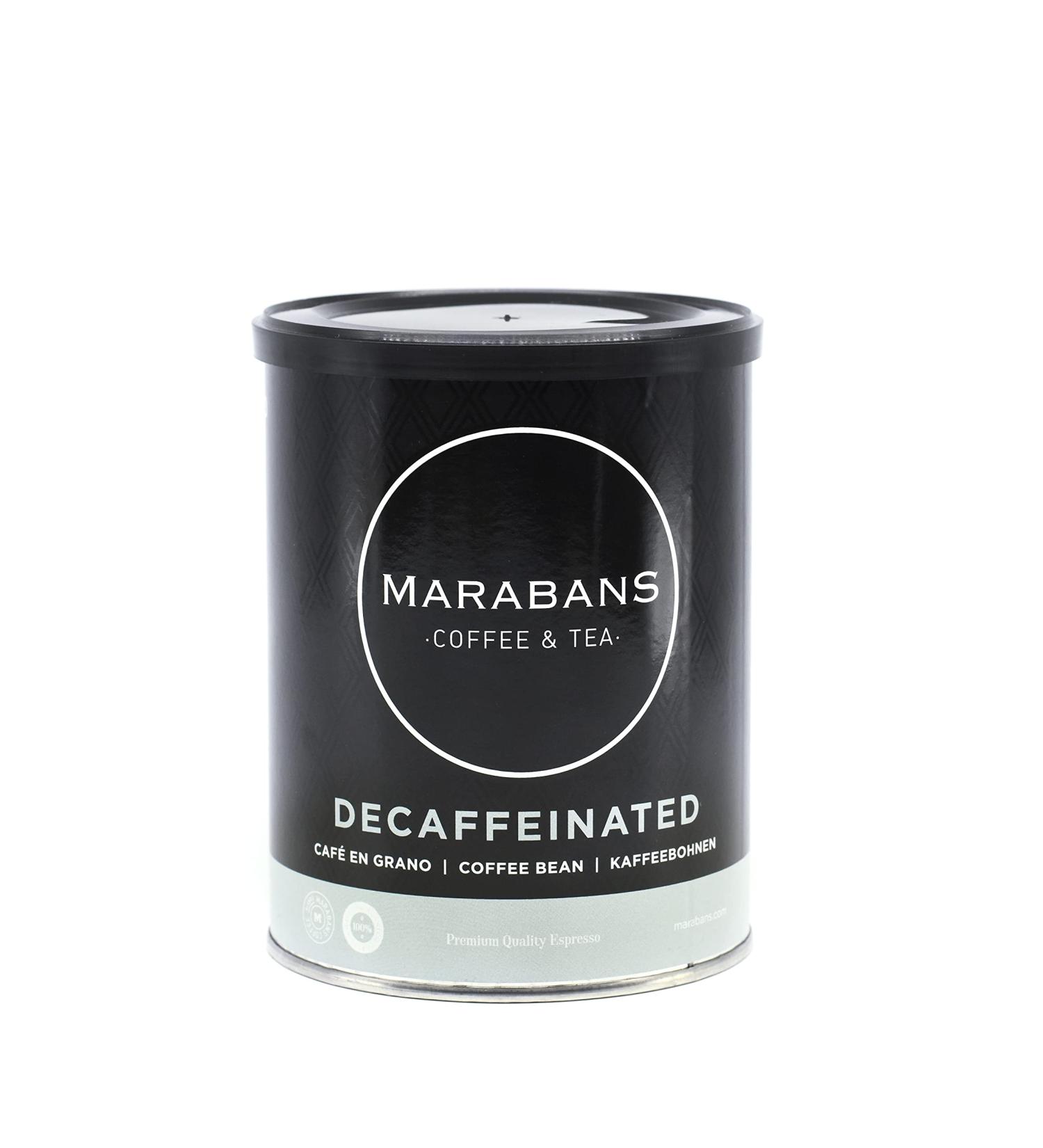  Marabans Coffee & Tea Marabans decaffeinated coffee beans. 250-gram bottle. Origin: Mexico medium roast. Intense with a good body. - Buy Online on GoSupps.com