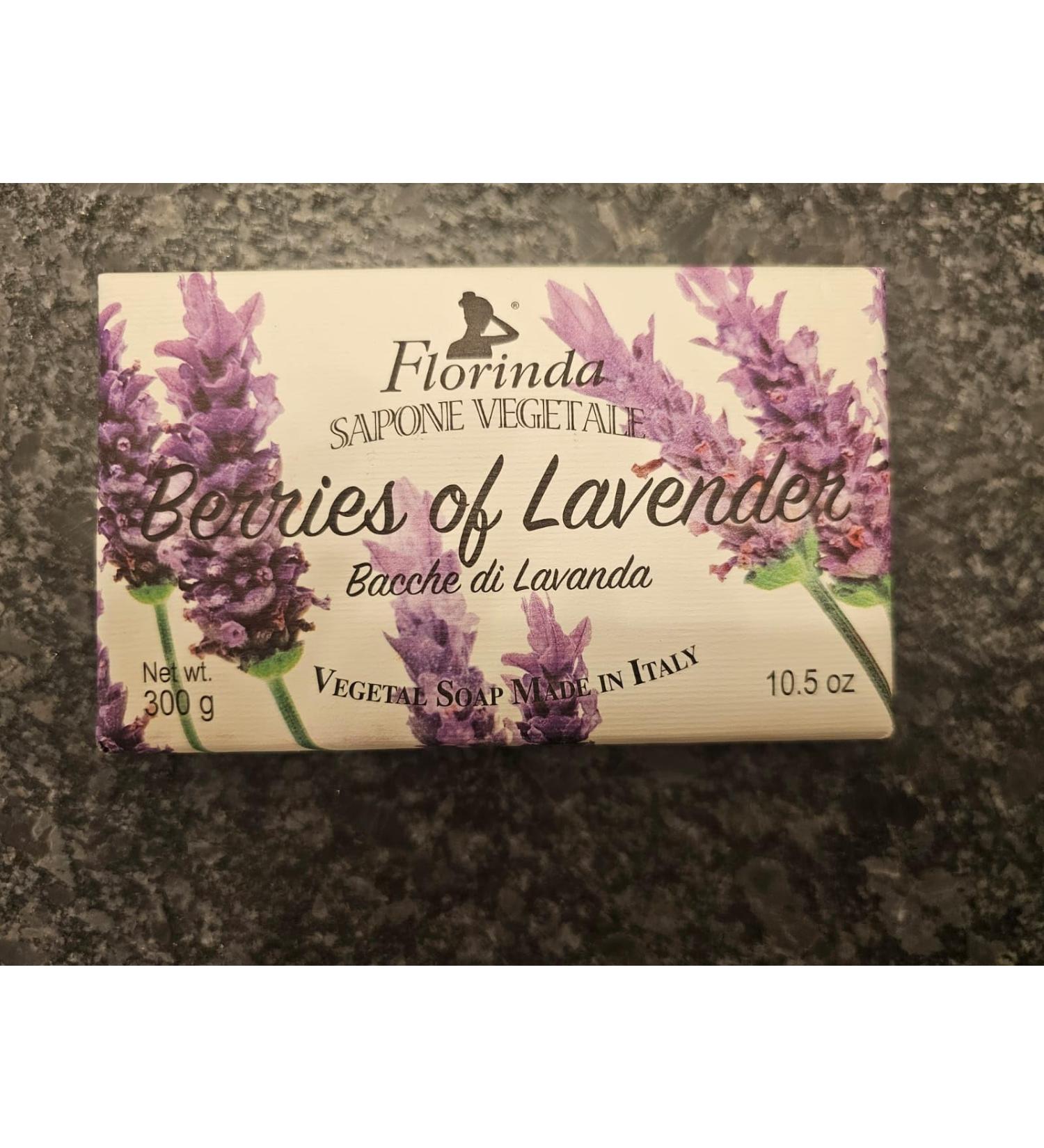 Berries of Lavender Luxury Vegetal Soap 10.5 Oz Bar Made In Italy.
