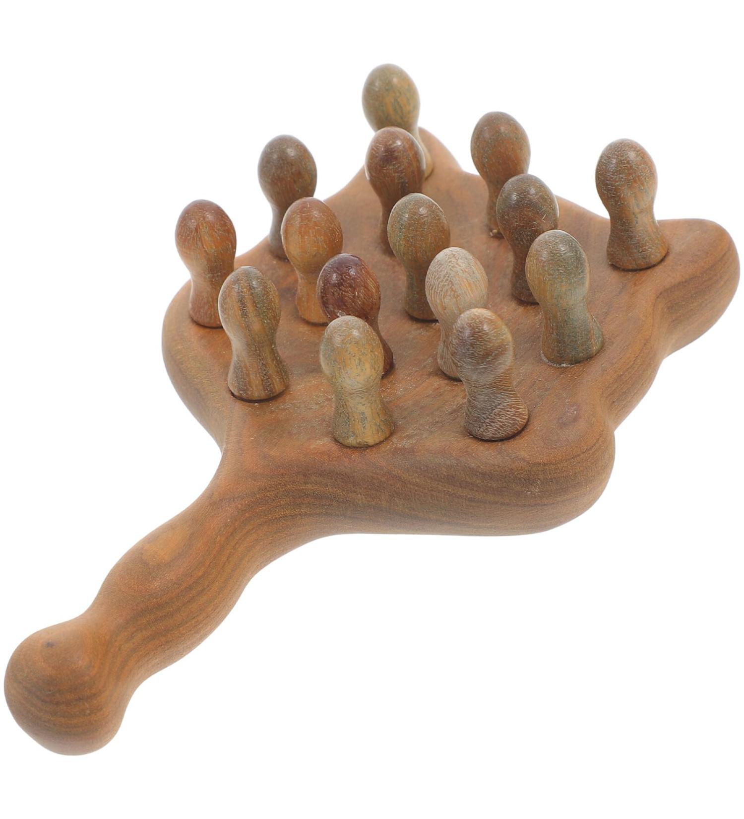 Patkaw Wooden Scalp Massager | Wide Tooth Comb for Headache Relief | International Shipping Available - Buy Online on GoSupps.com