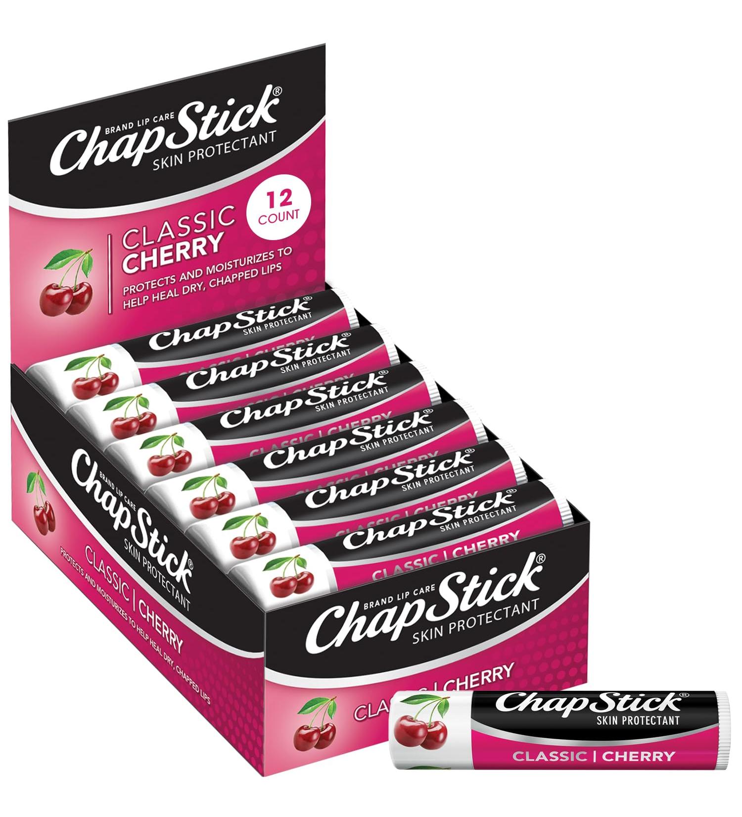 ChapStick Bulk Lip Balm Classic Cherry 12-Count Lip Moisturizer for Dry Lips 0.15 Oz Ea - Buy Online on GoSupps.com