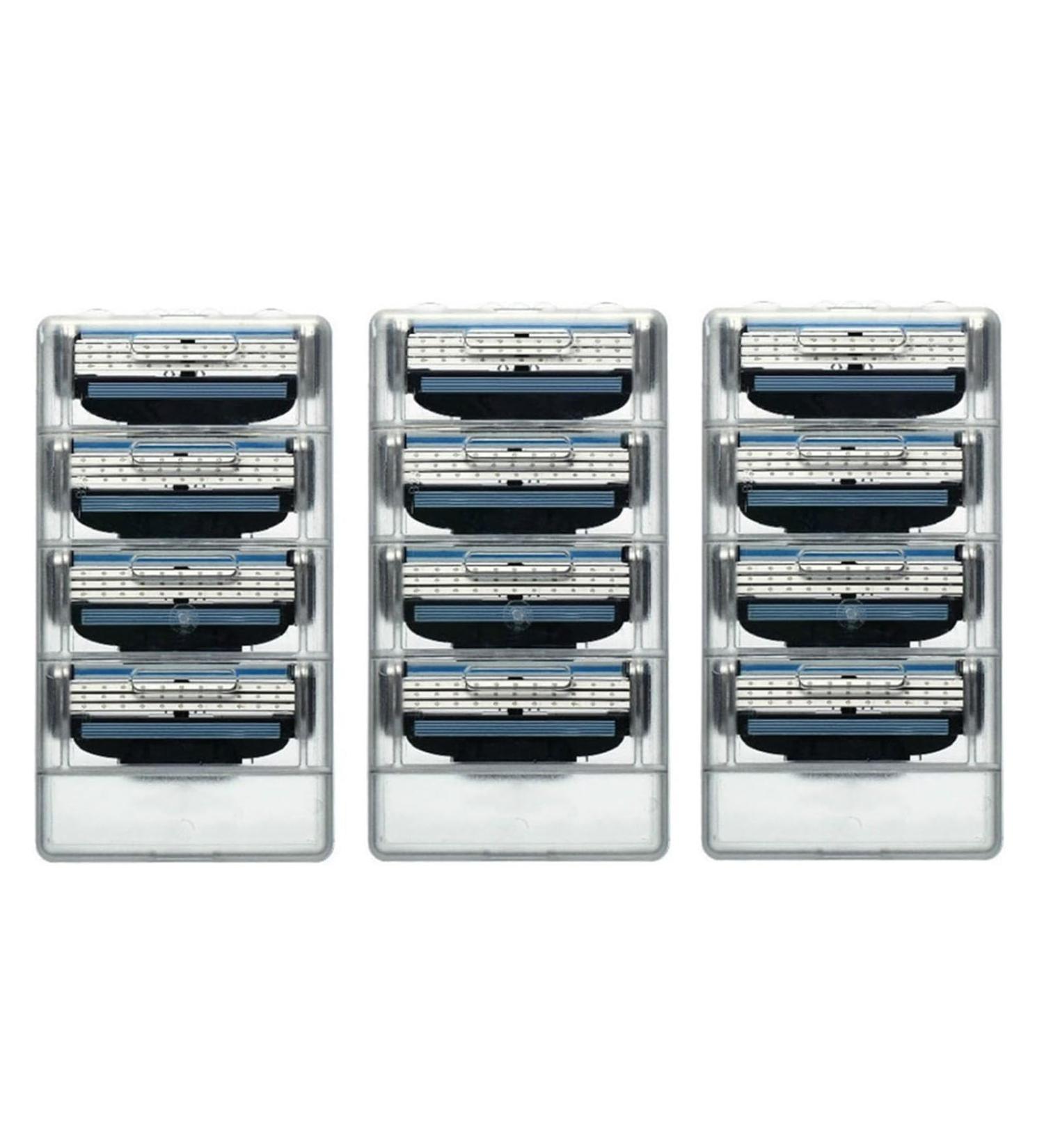12Pcs Men's Mach 3 Razor Blades Refills - Extra Smooth Shaving Experience for Beard and Skin - Blue - Buy Online on GoSupps.com