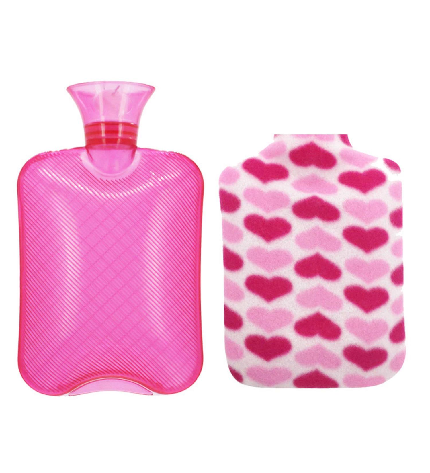 ZumZup Hot Water Bottle 1000ML - Velvet Cover Thick Non-Slip & Eco-Friendly | International Shipping - Pink - Buy Online on GoSupps.com