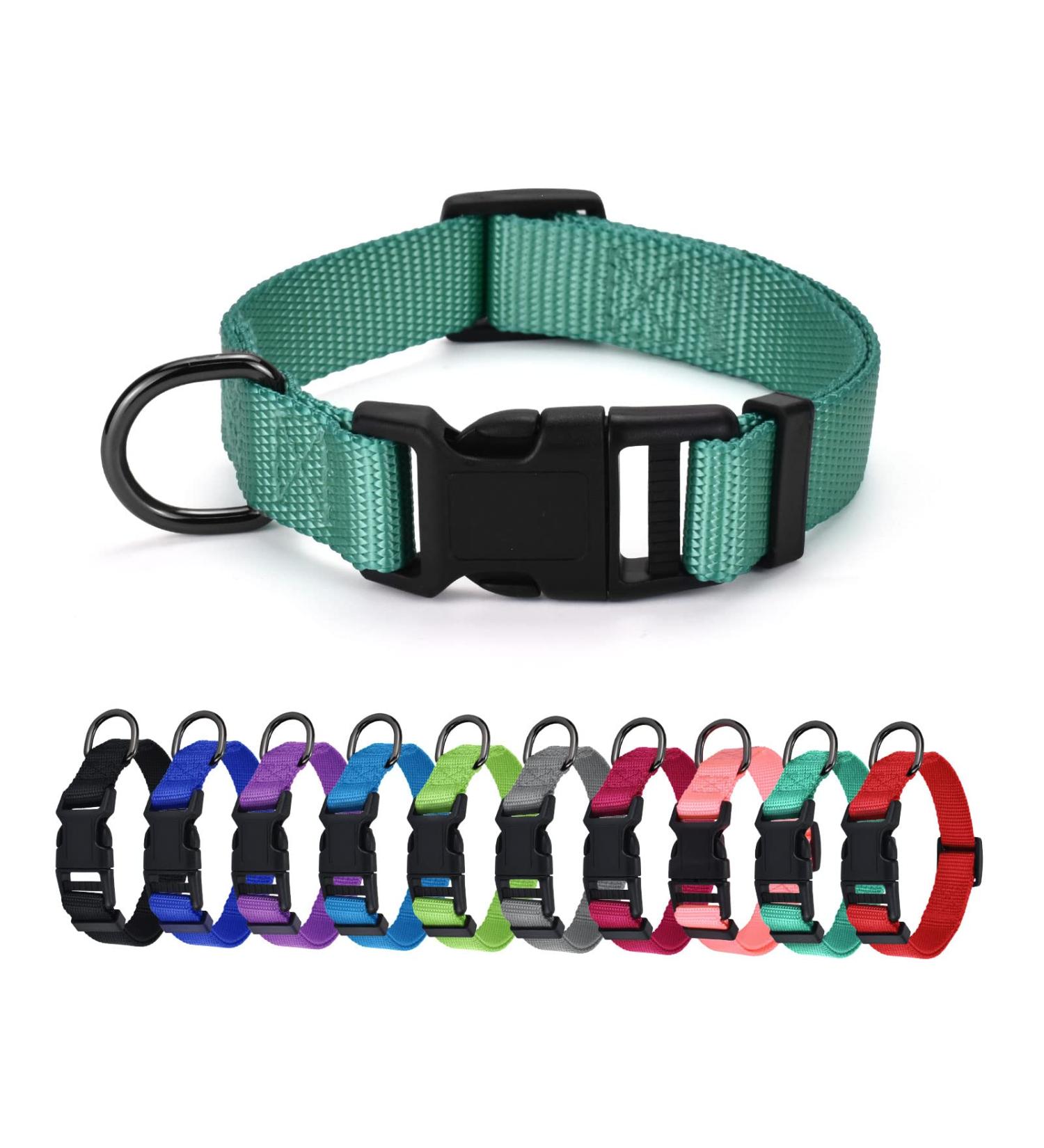 Audwud Thick Nylon Adjustable Dog Collar - Classic Design Multiple Colors Sizes XS-XL for Small Medium Large Dogs - Buy Online on GoSupps.com