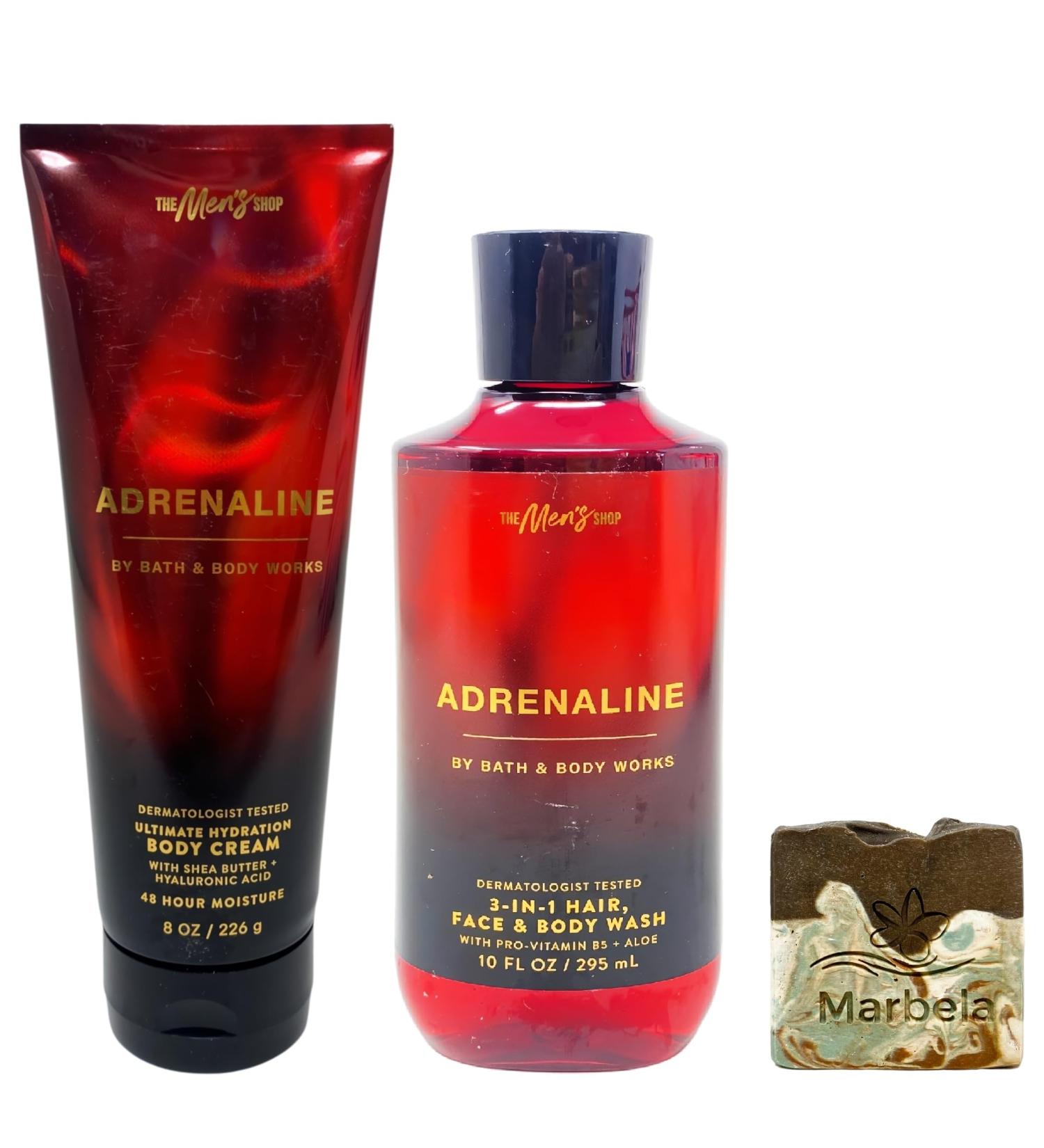 Bath & Body Works Adrenaline - Body Cream and Body Wash with a Cabin Spice Soap - Buy Online on GoSupps.com