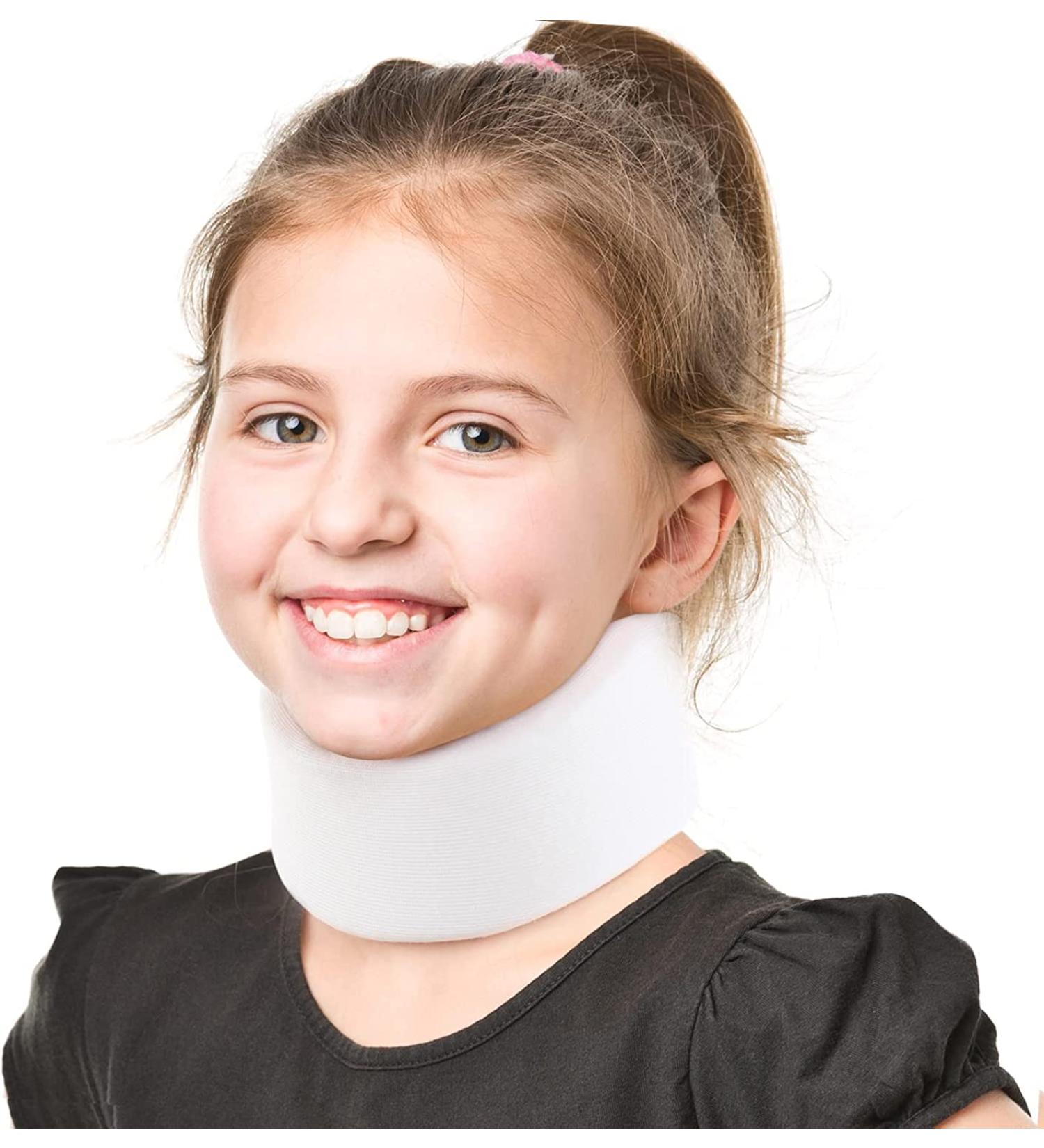 HKJD Kids Neck Brace Soft Foam Pediatric Cervical Collar for Neck Pain Relief and Support Adjustable Youth Neck Support for Children Ideal for Whiplash Torticollis and Injuries L
