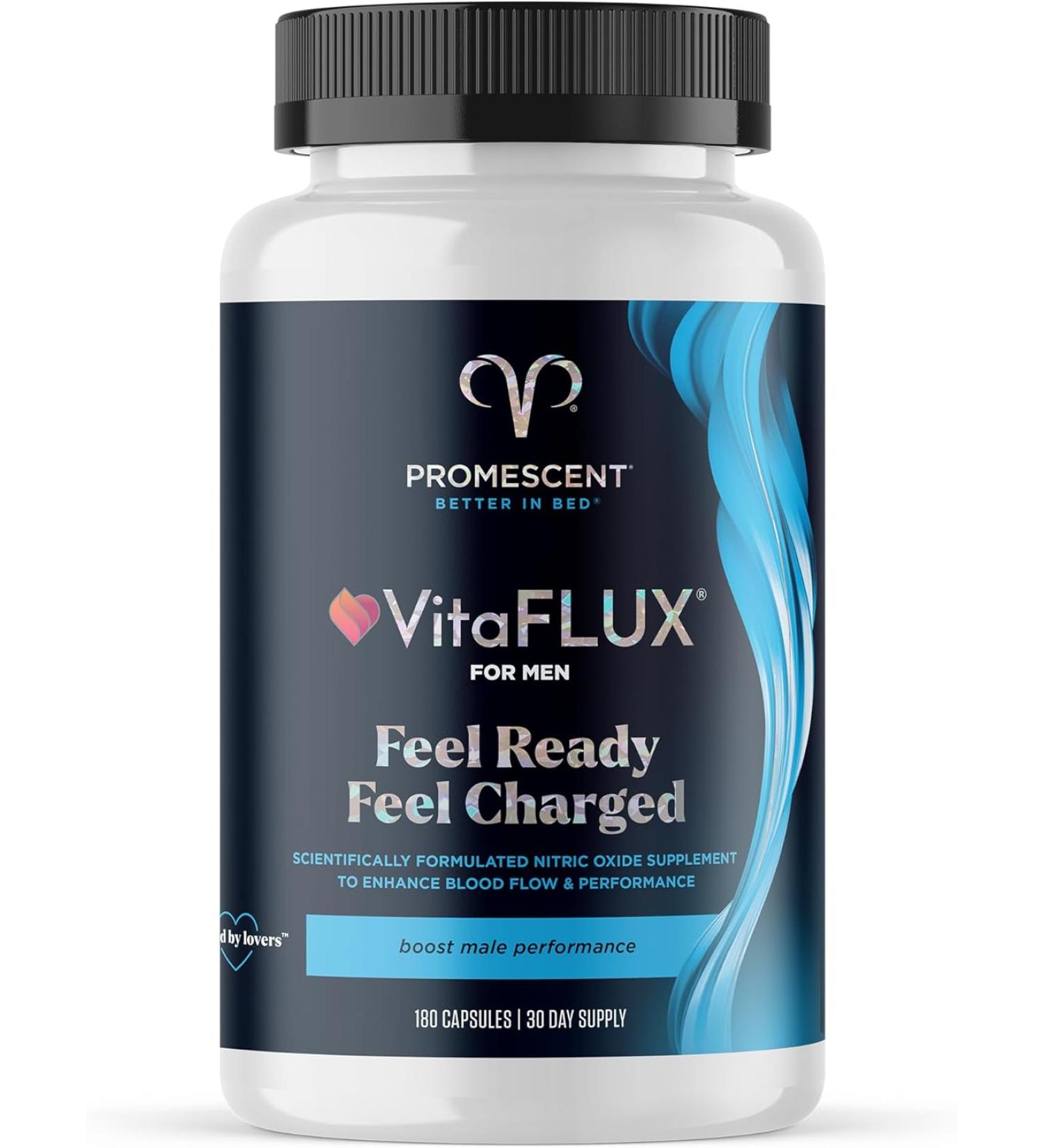 VitaFLUX Triple Power Nitric Oxide Supplement for Male Performance & Stamina - L Arginine, L Citrulline, L Carnitine, Zinc, Magnesium - 180 Capsules - Buy Online on GoSupps.com