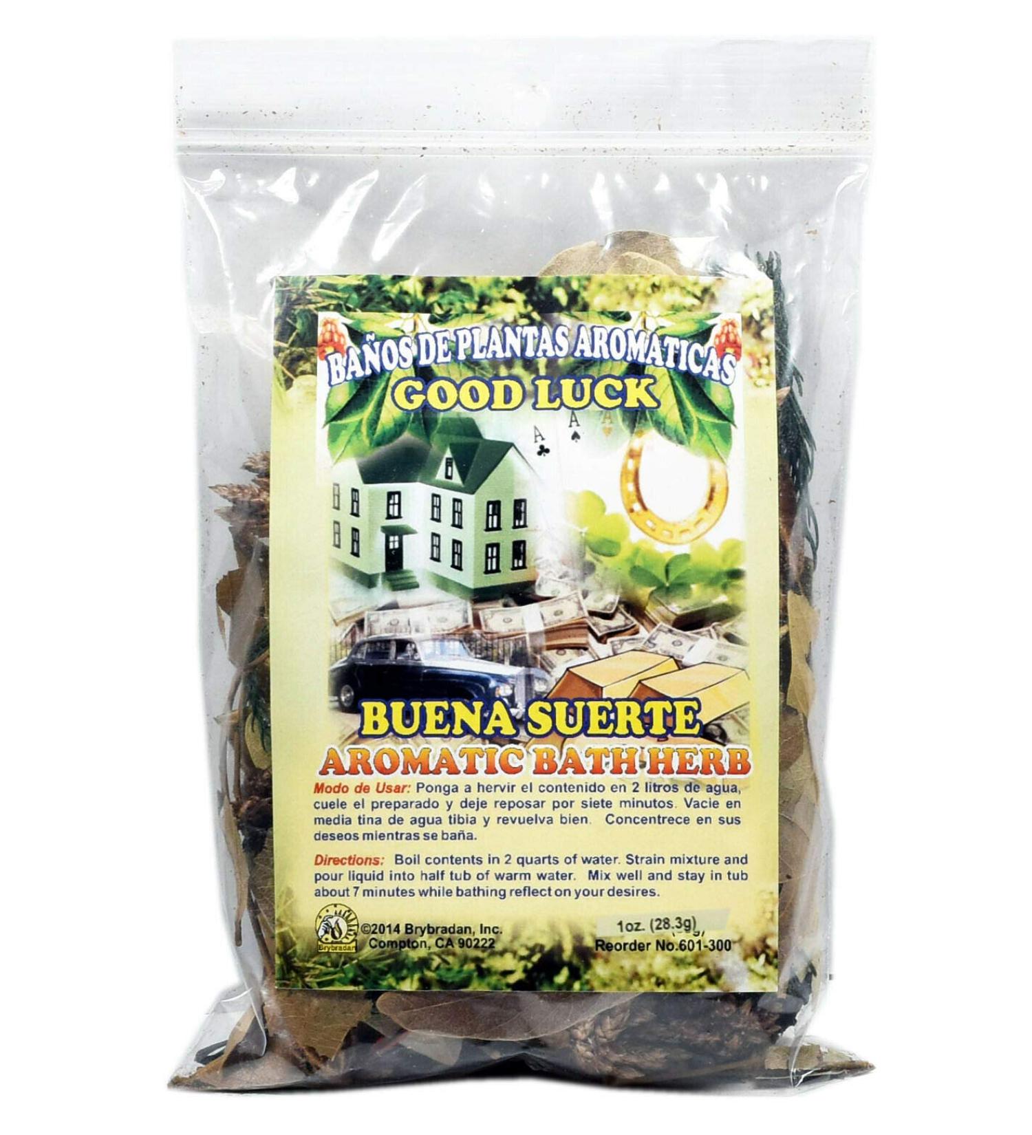 1 PC Aromatic Soothing Herbal Bath Good Luck Buena Suerte BANO DE PLANTAS AROMATICAS - Made in USA - 1 OZ