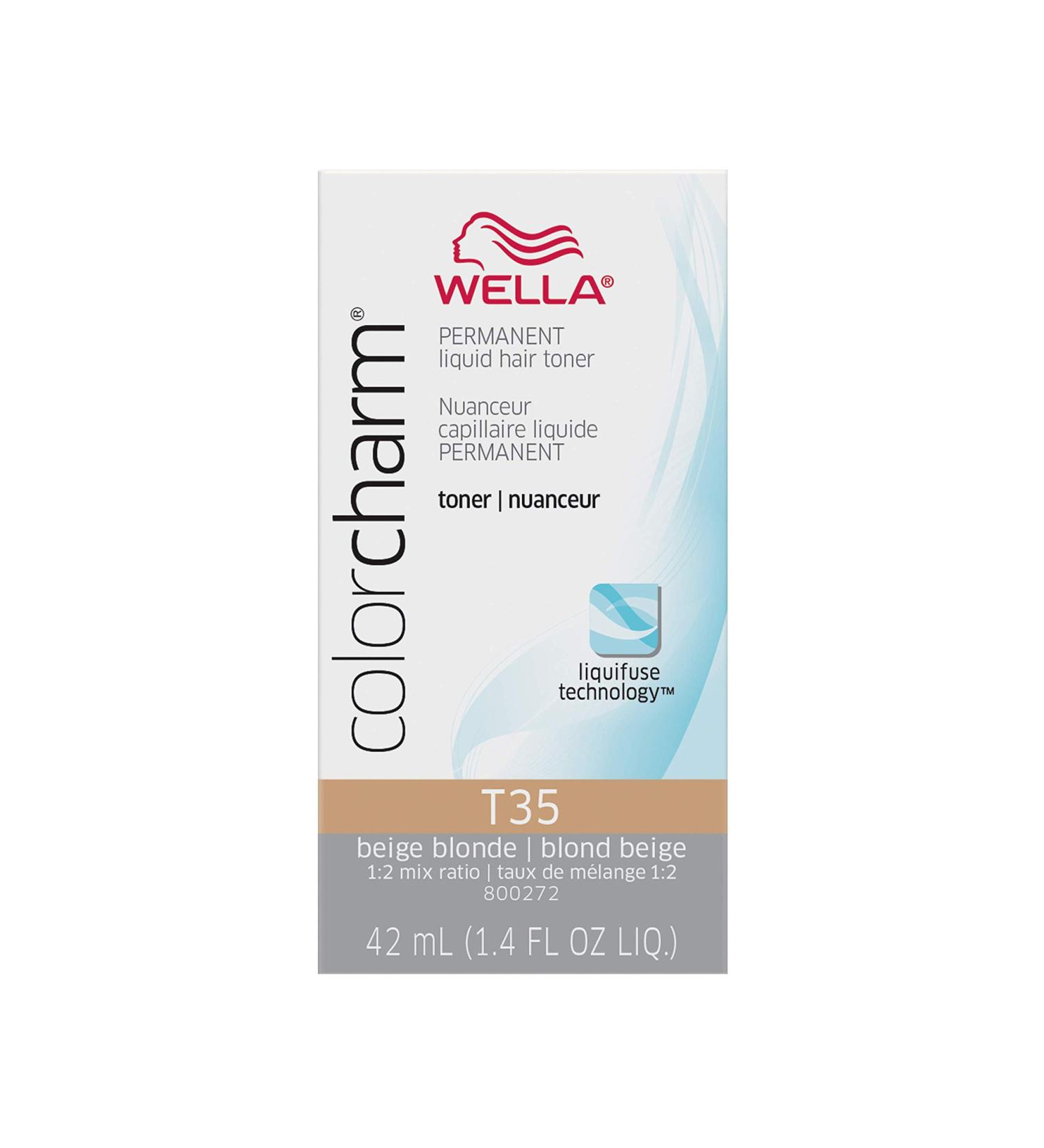 WELLA Colorcharm T35 Beige Blonde Hair Toner 1.4 oz - Brass Neutralizing Liquifuse Technology - Buy Online on GoSupps.com