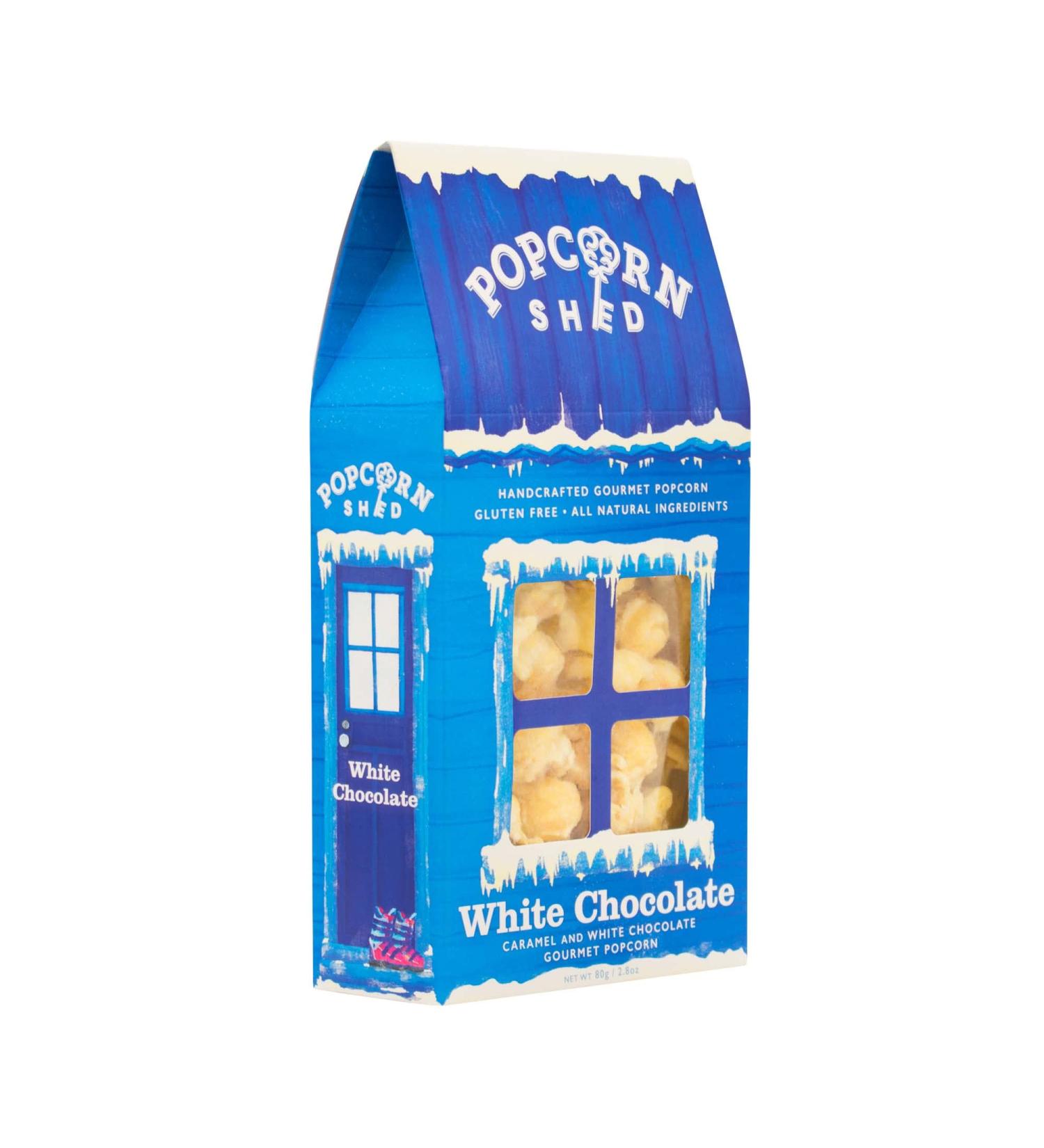 Popcorn Shed White Chocolate Gourmet Gift Box 80g - Gluten Free & Vegetarian Snack for Movie Night - Buy Online on GoSupps.com