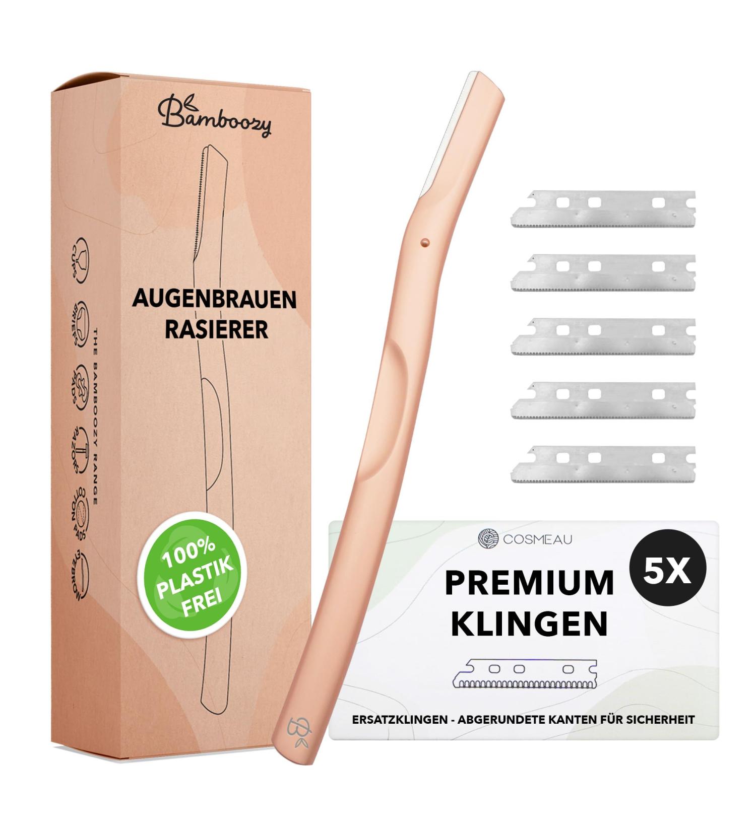 BAMBOOZY Eyebrow Razors - Premium 5-Blade Metal Dermaplaning & Eco-Friendly Plastic-Free Solution for Face Eyebrows & Intimate Areas - Buy Online on GoSupps.com