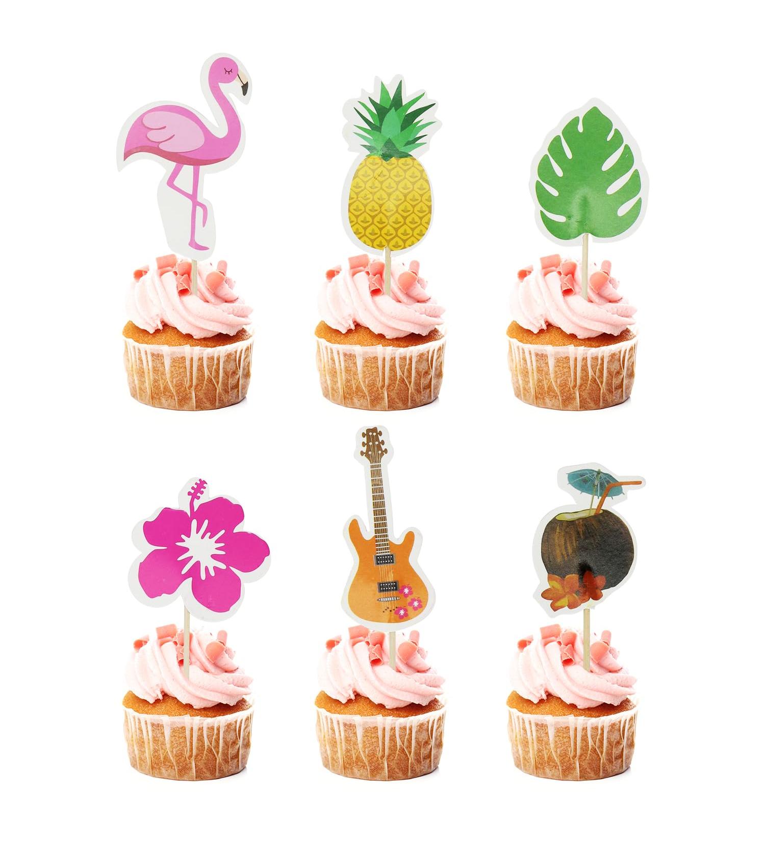 Dohia Tropical Cupcake Toppers Aloha Luau Cupcake Picks Flower Turtle Leaves Flamingo Pineapple Cupcake Decorations for Summer Baby Shower Birthday Wedding Party Cake Supplies D1-XWYHHCP - Buy Online on GoSupps.com