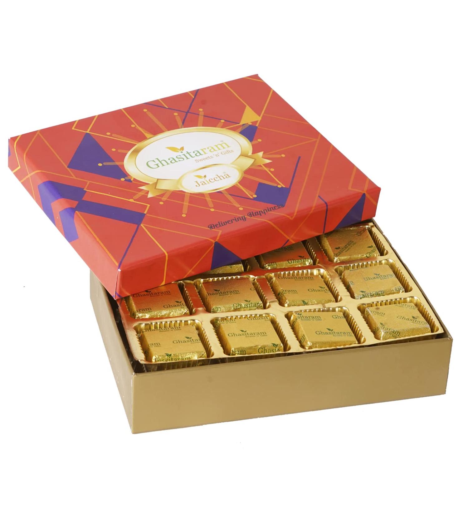 Ghasitaram Gifts Jaiccha MEWA Bites in Premium Box 12 pcs |Diwali Gifts Holi Rakhi Valentine Christmas Birthday Anniversary Gift for Her Him Mothers Day Fathers Day| - Buy Online on GoSupps.com