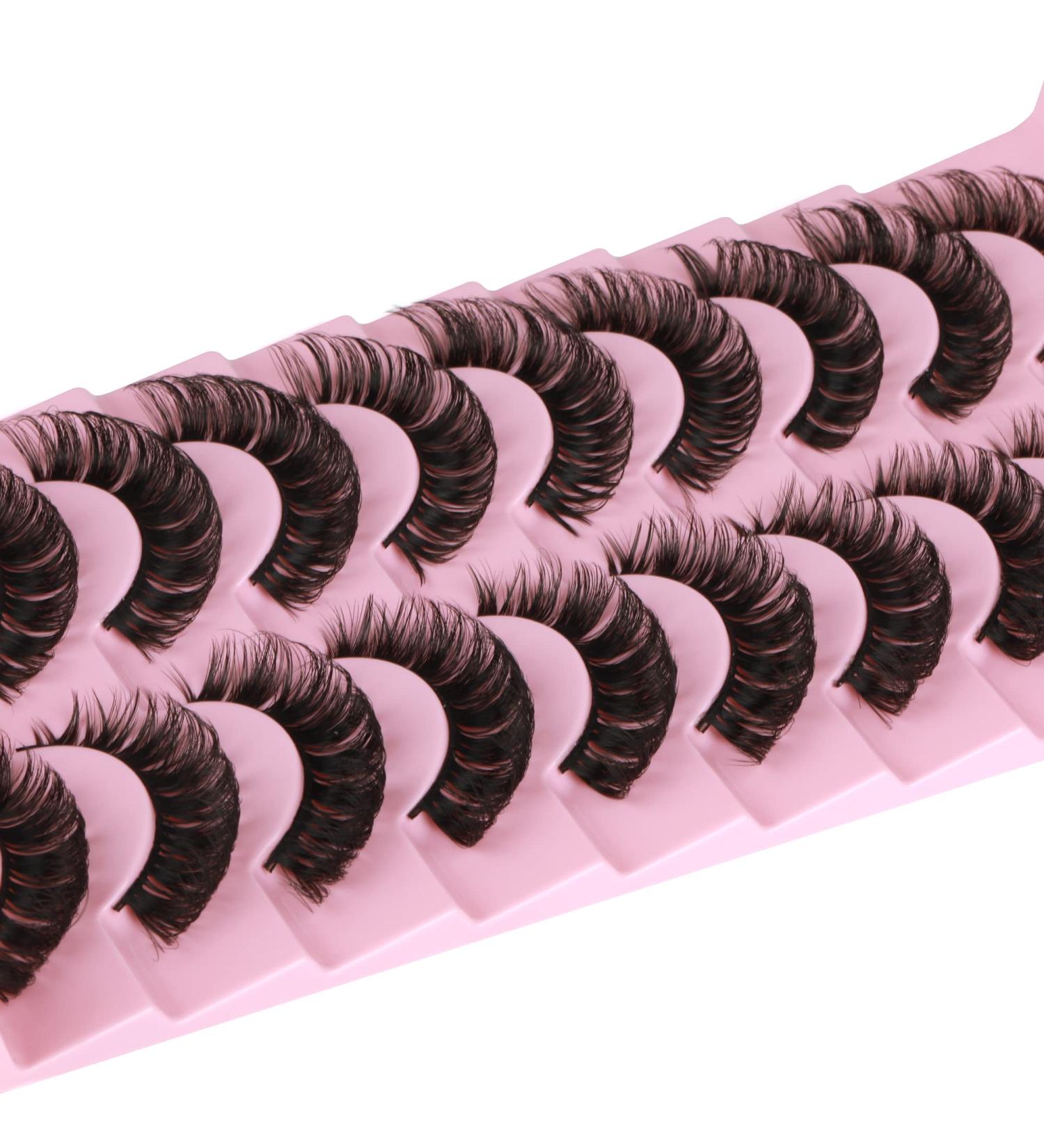 Buy Wiwoseo Russian False Eyelashes - 16MM D Curl Wispy 3D Effect - 10 Pairs Faux Mink - Buy Online on GoSupps.com