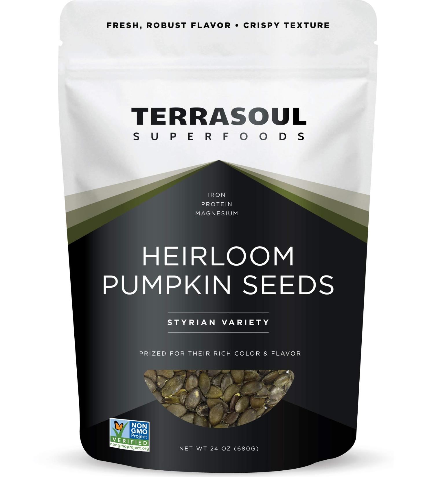 Terrasoul Superfoods Organic Heirloom Pumpkin Seeds 1.5 Lbs - European Sourced, Keto, Raw & Unsalted - Buy Online on GoSupps.com