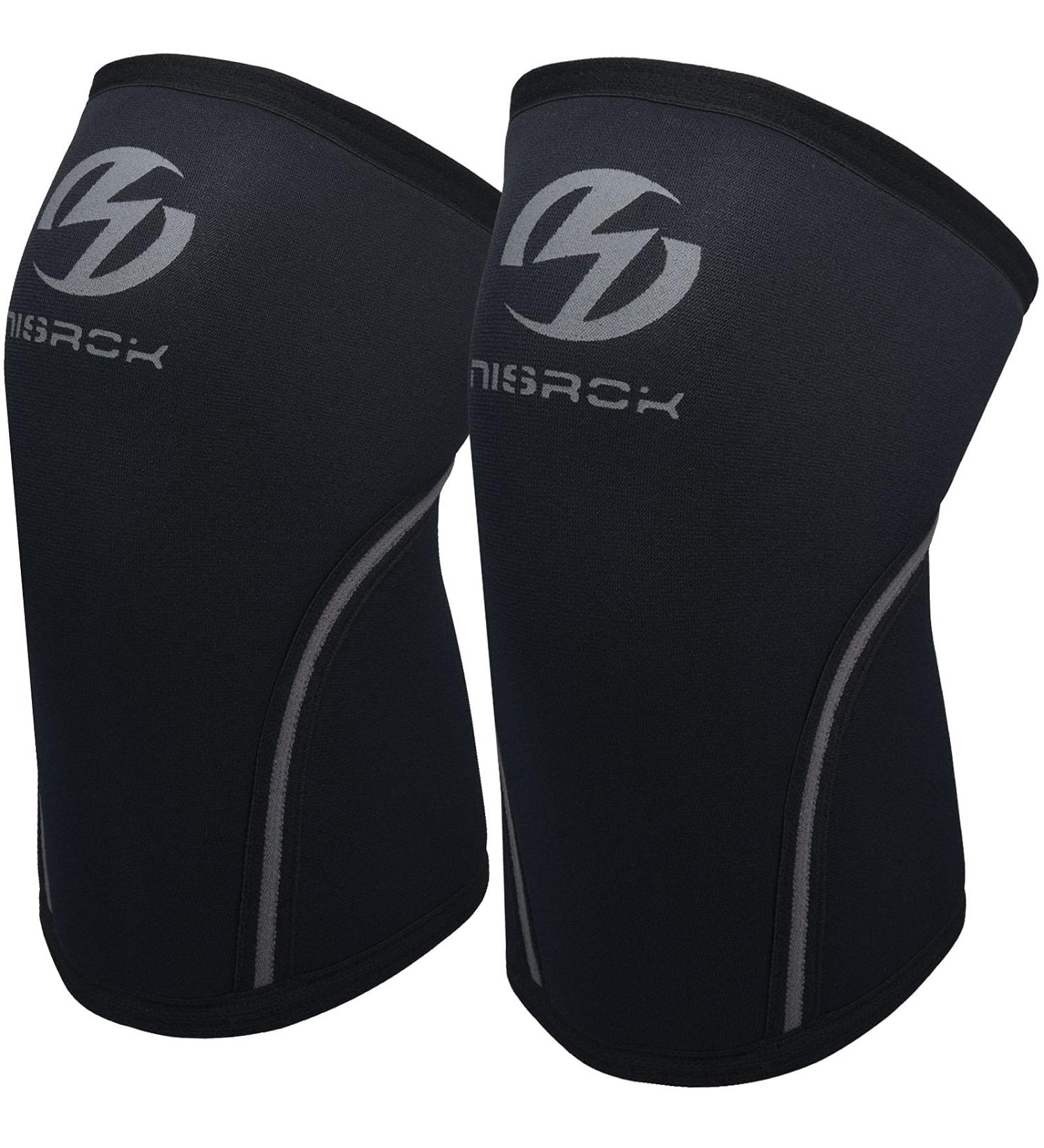 7mm Neoprene Compression Knee Sleeves (1 Pair) for Cross Training, Weightlifting, Powerlifting - Large Black - Buy Online on GoSupps.com
