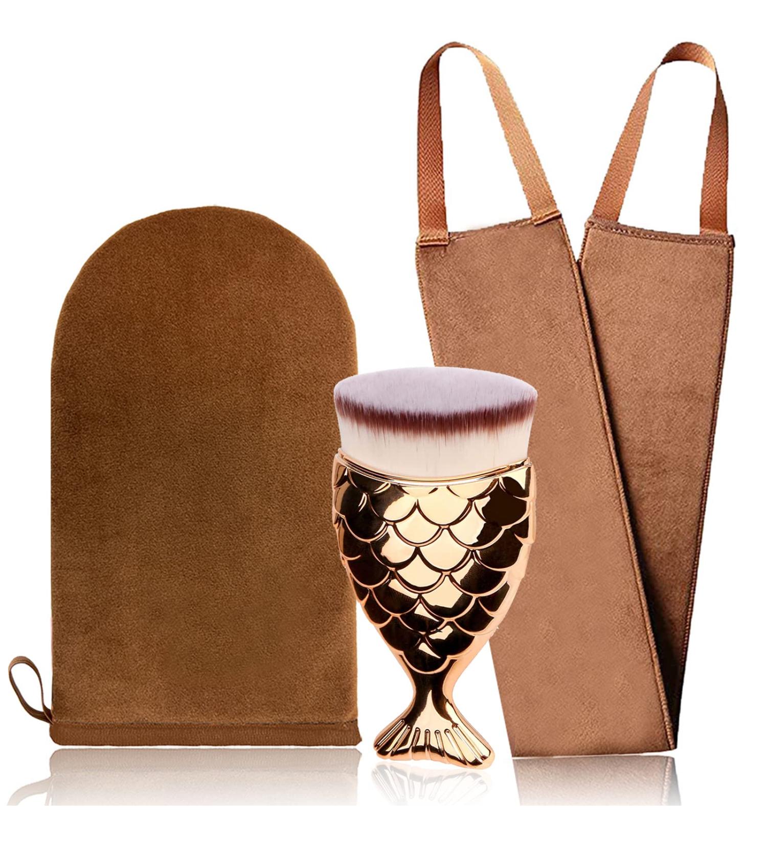 Yoseng 3-in-1 Self Tanning Mitt Set | Flawless Tan with Body Mitt Face Brush & Back Applicator | Perfect for All Skin Types - Buy Online on GoSupps.com