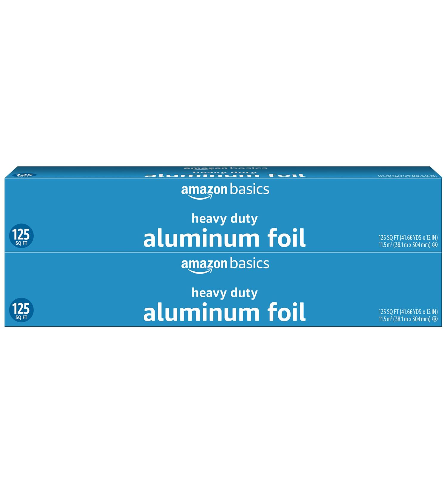 Amazon Basics Heavy Duty Aluminum Foil 125 Sq Ft Pack of 2 (Formerly Solimo) - Durable Kitchen Essential - Buy Online on GoSupps.com