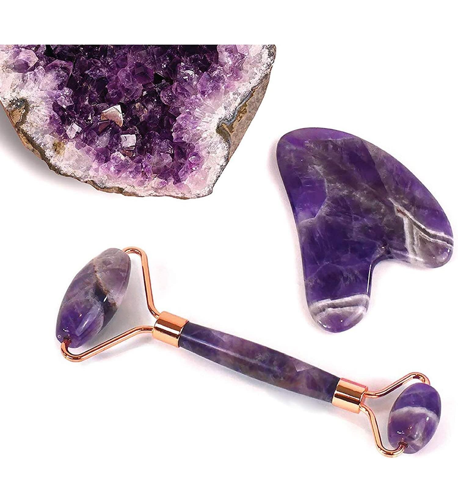 Shop 100% Natural Amethyst Massage Tools & GUA SHA Set | Anti-Aging Facial Rollers & Devices for Women - Buy Online on GoSupps.com