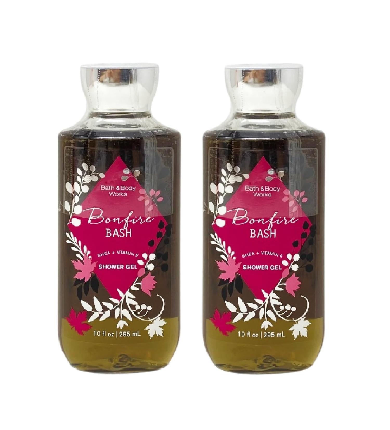 Bath & Body Works Bonfire Bash 2 Pack Shea + Vitamin E Shower Gel Bundle - 10 fl oz / 295 mL each