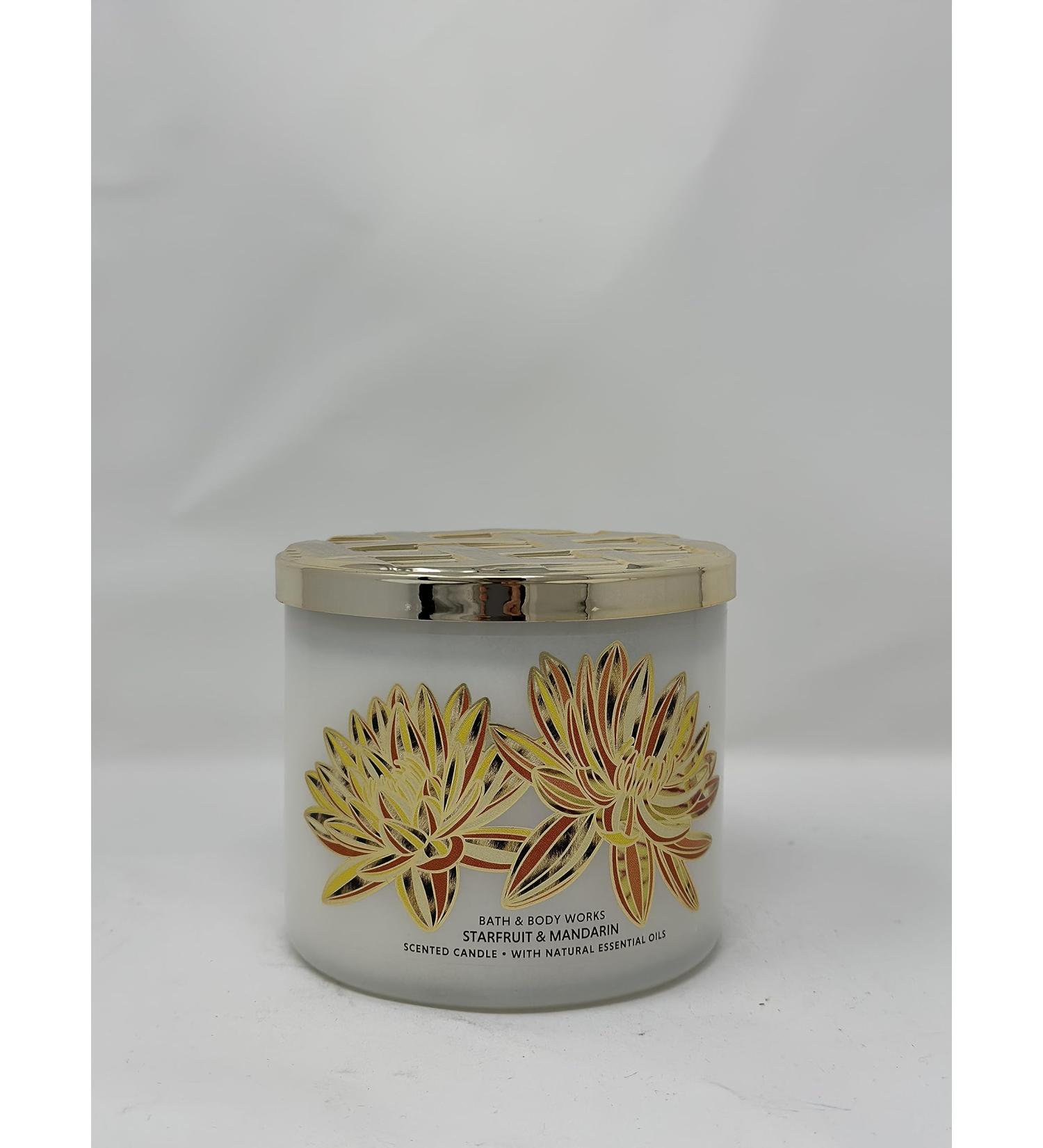 Starfruit & Mandarin 3 Wick Candle 14.5 oz / 411 g Made with Natural Essential Oil