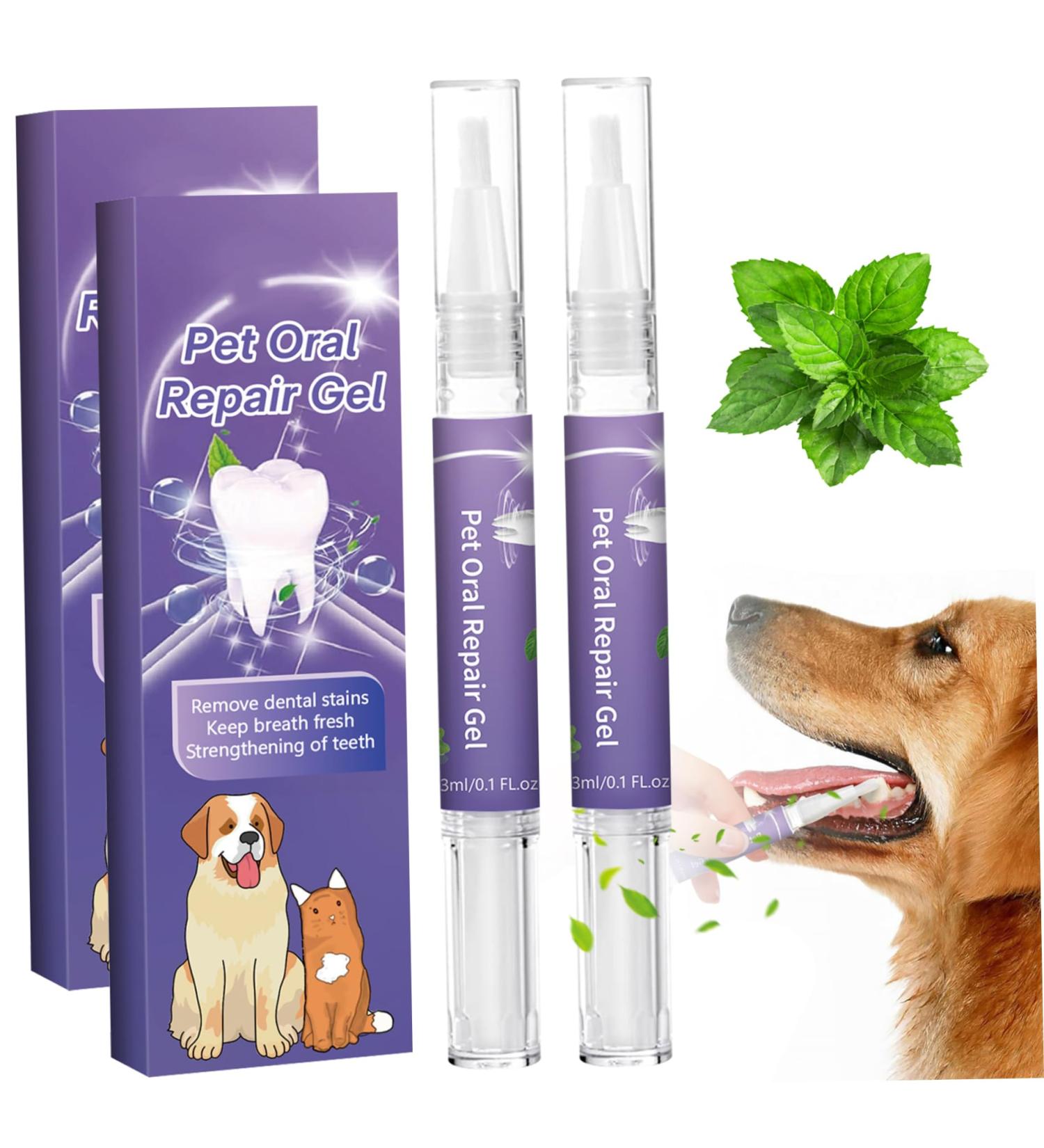 2Pcs Pet Oral Repair Gel 20g Pet Oral Repair Gel for Dogs Cats Pet Mint Breath Freshener Tooth Pen Removing Tartar Pet Toothpaste for Dog Cat - Buy Online on GoSupps.com