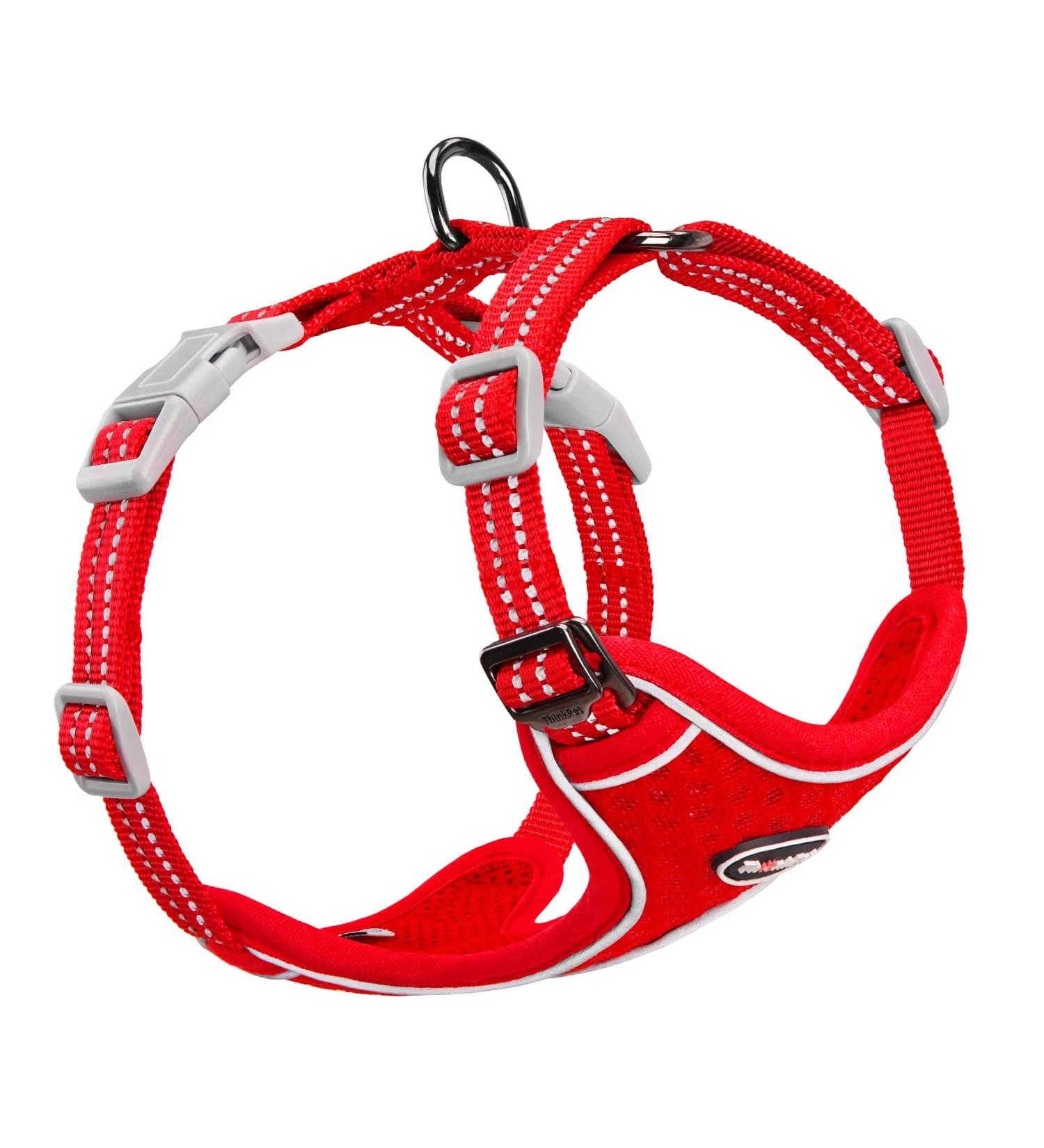 Thinkpet No-Pull Dog Harness Breathable Adjustable Reflective Safety Harness for Small Medium & Large Dogs Padded Control Harness (2XS Red) - Buy Online on GoSupps.com