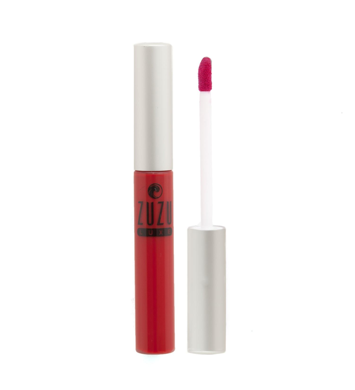 Zuzu Luxe Sheer Gloss (Caliente - Red/Cool Cr me) Natural  Paraben Free  Vegan  Gluten-free Cruelty-free  Non GMO  High performance and long lasting  Infused with Jojoba Seed Oil and Aloe  0.17 oz
