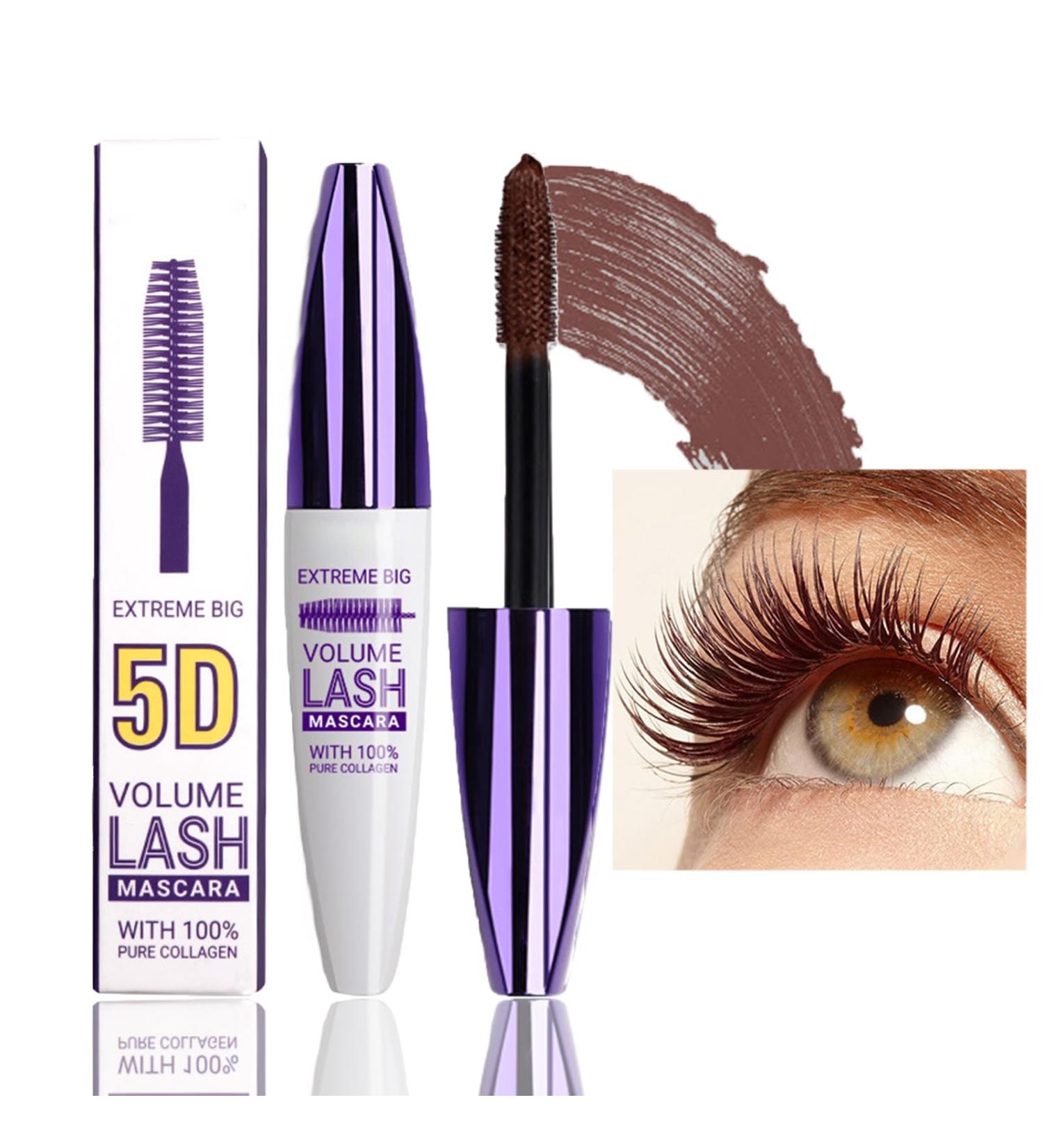 5D Primer Waterproof Mascara - Brown | Long Lasting & Smudge-Proof Fiber Mascara | Halloween & Christmas Stage Mascara - Buy Online on GoSupps.com