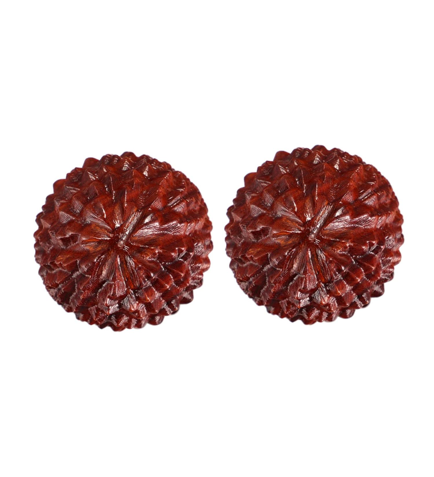Buy Lurrose 2-St Carving Wood Baoding Stress Balls - Chinese Hand Massage Balls for Relaxation | International Shipping - Buy Online on GoSupps.com