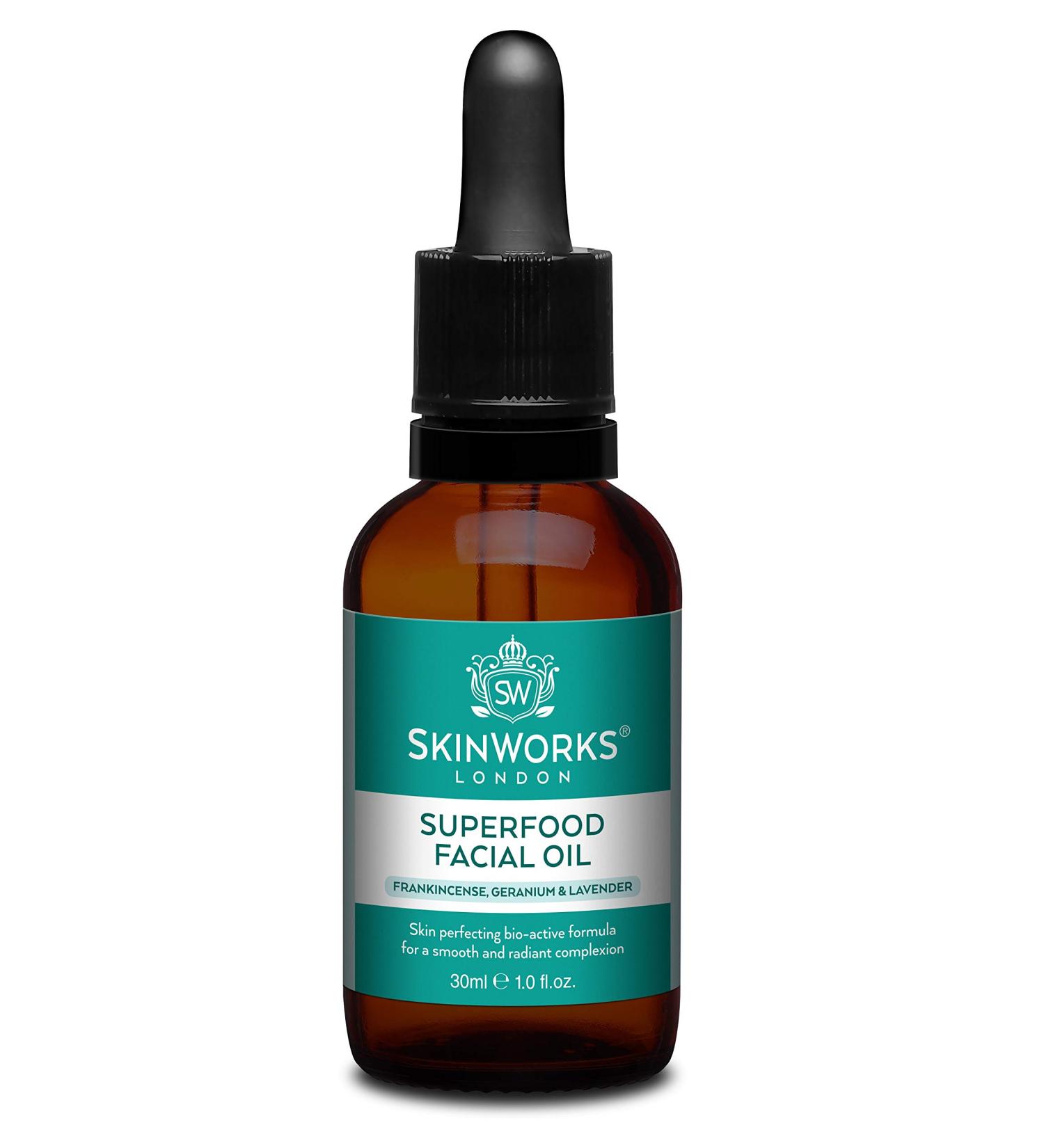 SkinWorks Natural Superfood Rosehip Facial Oil Anti Ageing Treatment to Help Acne Scars Stretch Marks and Fine Lines on Face 30ml - Buy Online on GoSupps.com