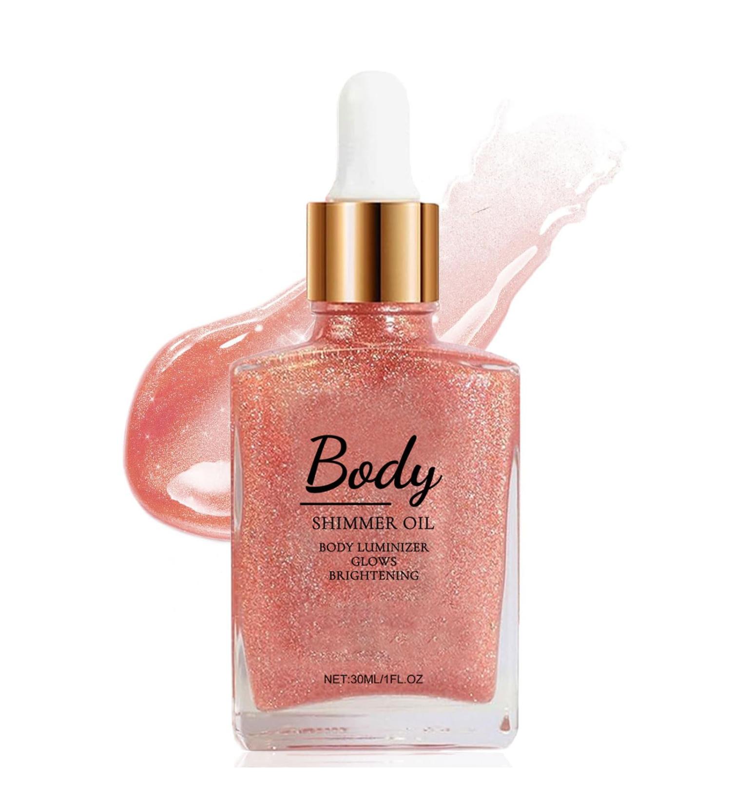  Aicocodida Glitter Face Oil Long Lasting Shiny Cheek Makeup Body Glow Shimmer Lotion 30ml (Rose Gold) - Buy Online on GoSupps.com