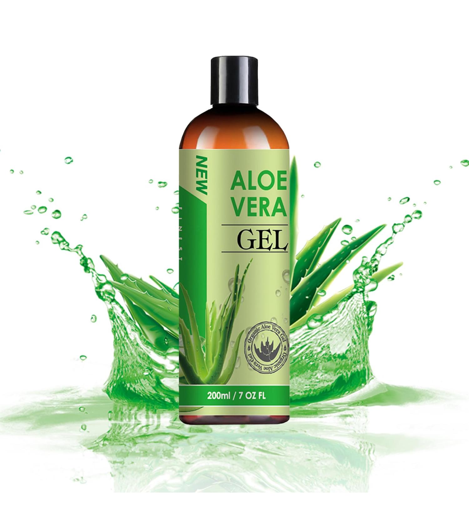 Organic Aloe Vera Gel - Pure Aloe Vera Gel Hydrating Face & Body Moisturizer - Aloe Vera Moisturiser for Dry Skin Sunburn Acne - After Sun Aloe Vera Cream Deeply & Rapidly Soothing - Buy Online on GoSupps.com
