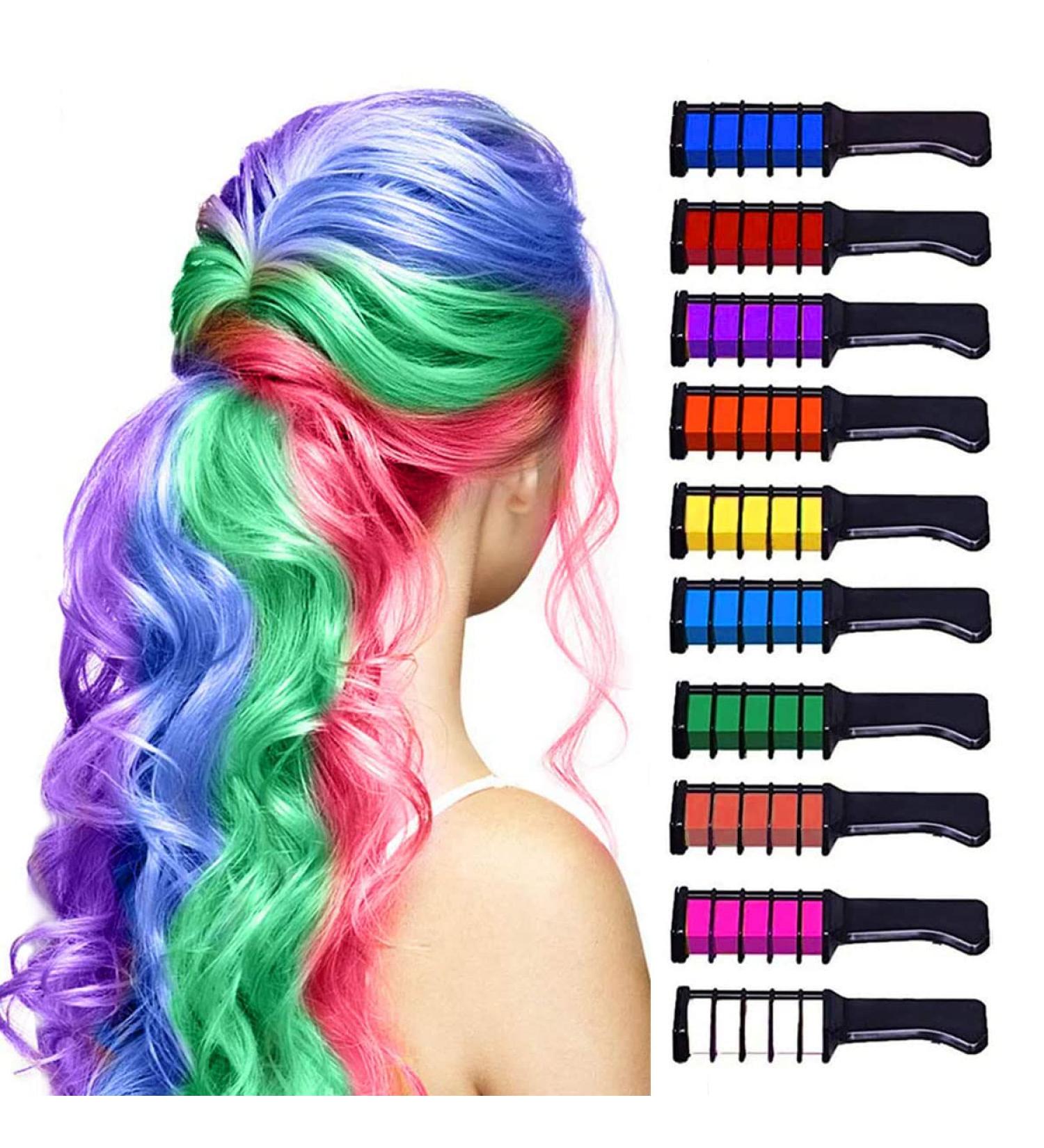 Haircover Ridge: 10-Piece Temporary Hair Chalk Set for Kids | Washable Color for Cosplay & Parties - Buy Online on GoSupps.com