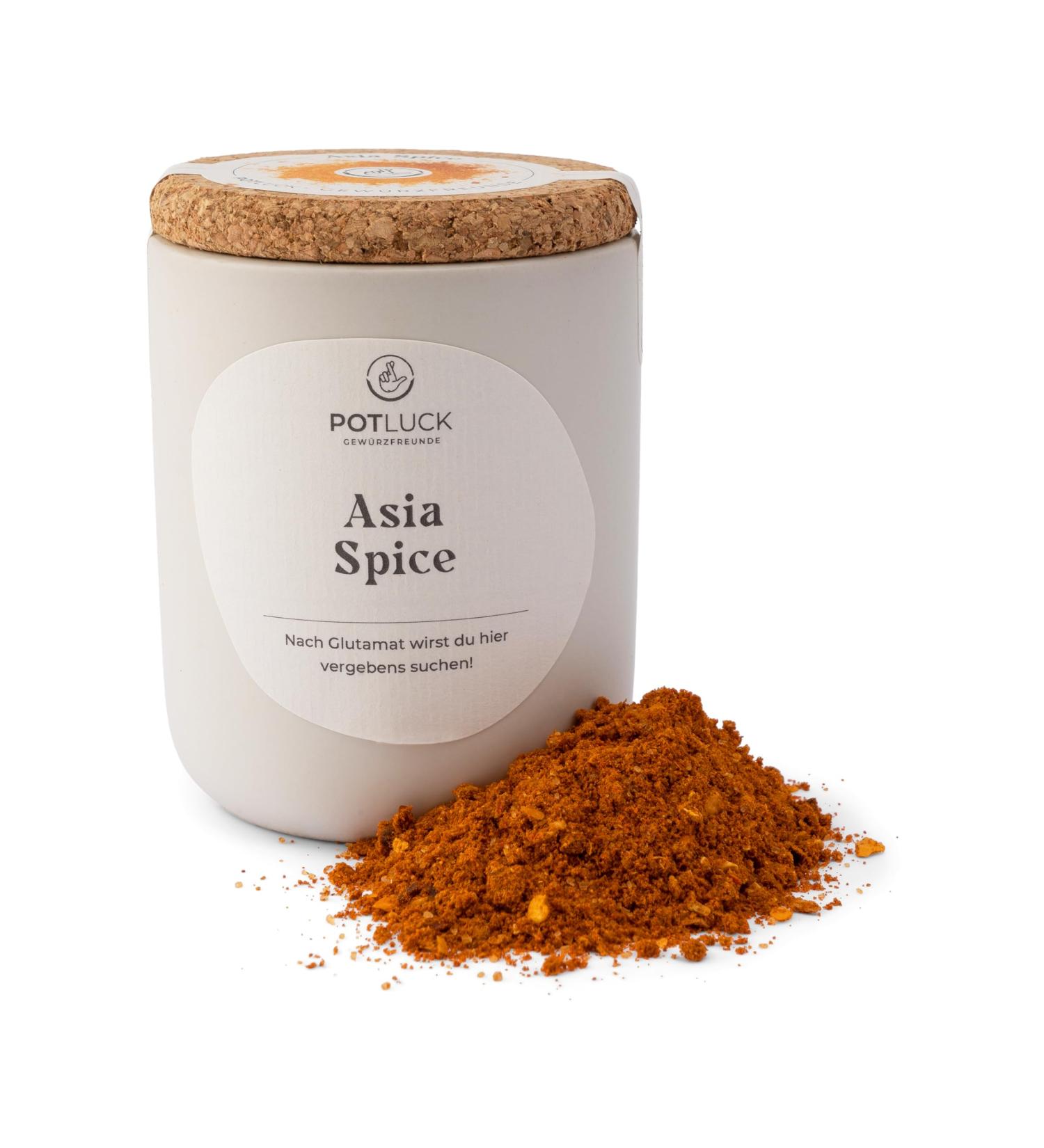 POTLUCK Asia Spice Mix - Vegan Gluten-Free Ceramic Pot 80g | Natural Ingredients for Global Shipping - Buy Online on GoSupps.com