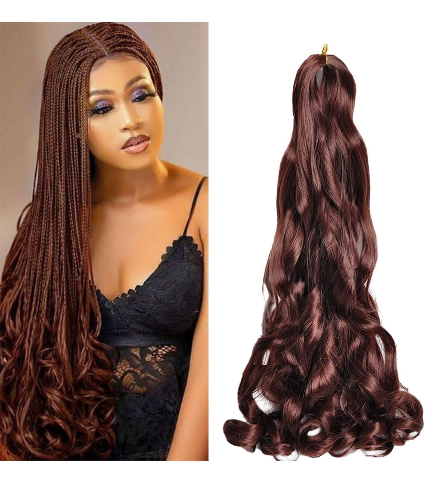 Dt Cheryl French Curls Braiding Hair - 8 Pack Pre-Stretched 24 Loose Wave Curly Extensions | 33# Synthetic Hair for International Shipping - Buy Online on GoSupps.com