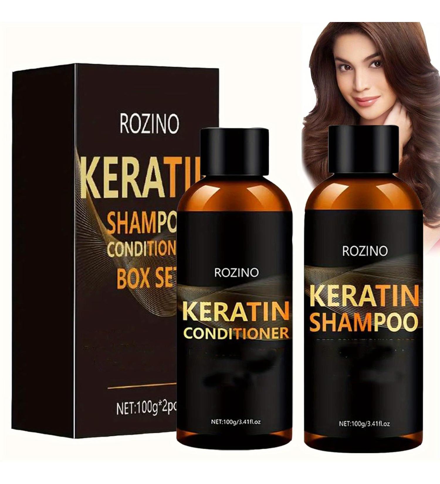 Keratin Smoothing Shampoo & Conditioner Set | Deep Conditioner for All Hair Types - 100ml - Ideal for Dry Damaged Hair - Buy Online on GoSupps.com