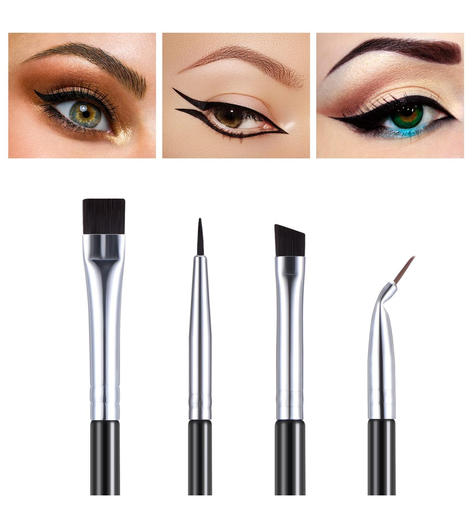 4 Pieces Eyeliner Brush Kit Fine Flat Eyebrow Brush Thin Bristle Angled Eyeliner Brush Tight Liner Brush Bent Eyeliner Makeup Brush for Applying Gel Cream Liquid Eye Liner - Buy Online on GoSupps.com