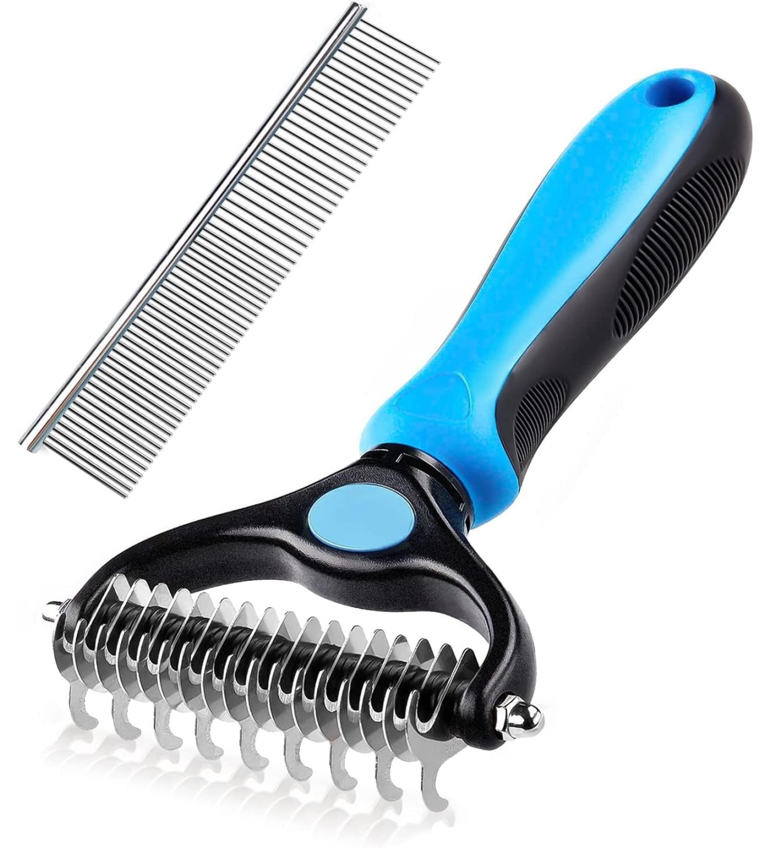 Zukent Double Sided Dematting Comb | Deshedding & Detangling Tool for Pets | Removes Loose Hair, Knots & Mats - Buy Online on GoSupps.com