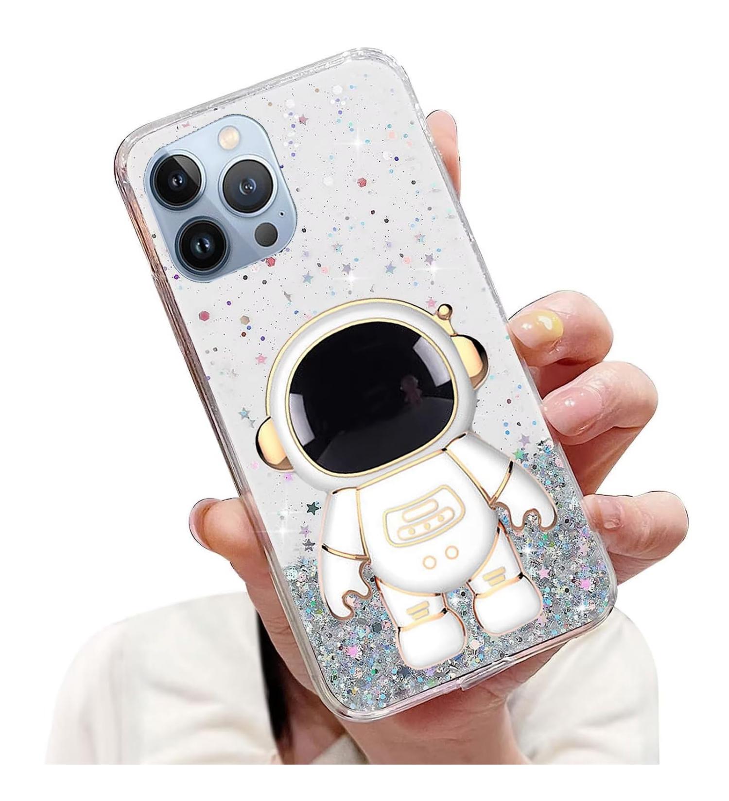 Tivenfezk Nadoli for iPhone 12 Pro Max - Astronaut Hidden Stand Shell | Glitter Silicone Bling Protective Cover - Buy Online on GoSupps.com