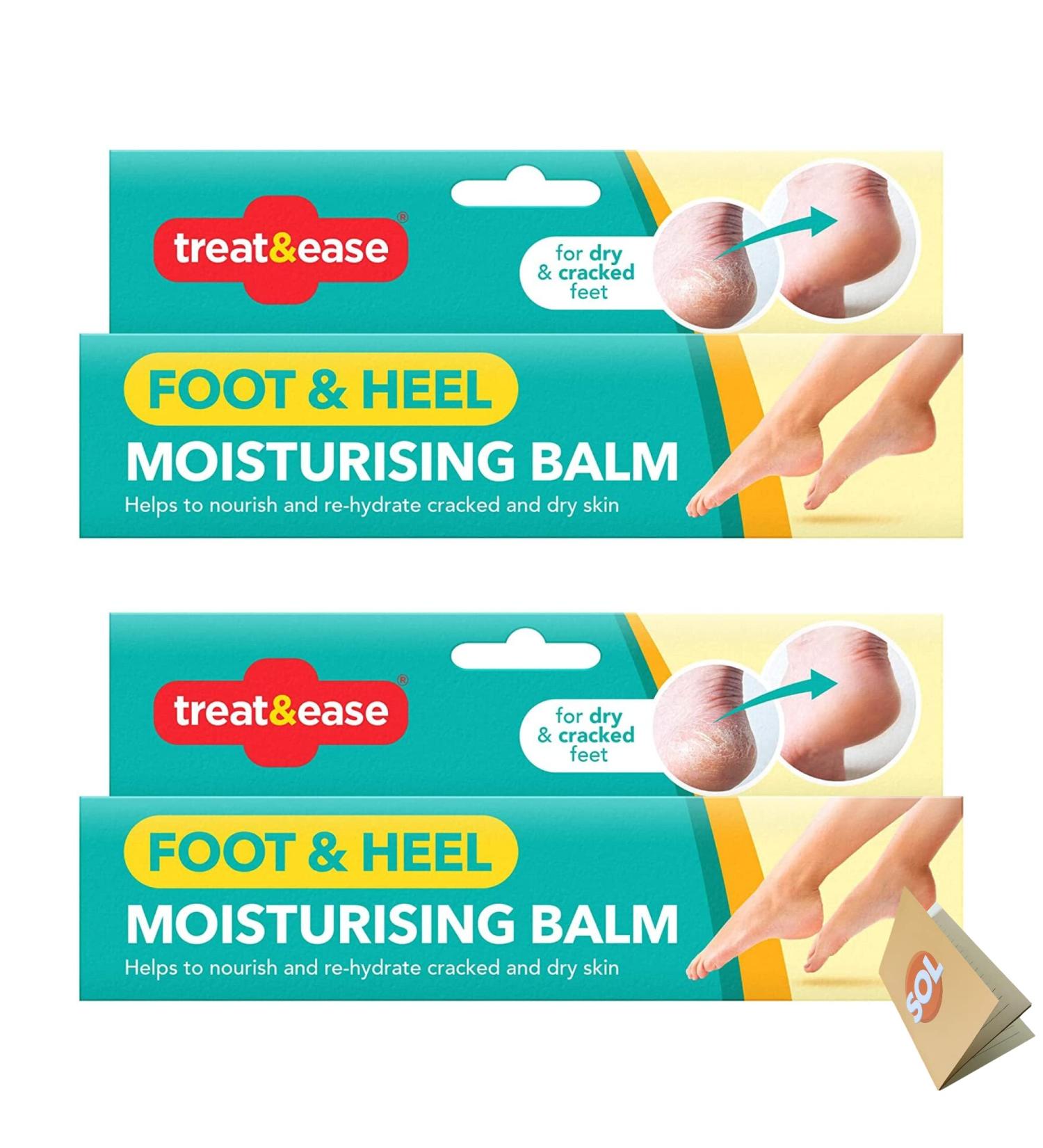 2pk Moisturising Foot Cream for Cracked Heels and Dry Skin | 200g | Dry Foot Cream for Very Dry Feet & Cracked Heel Repair Cream | Heel Balm for Cracked Heel Cream Foot Balm Feet Cream + SOL Sticker - Buy Online on GoSupps.com