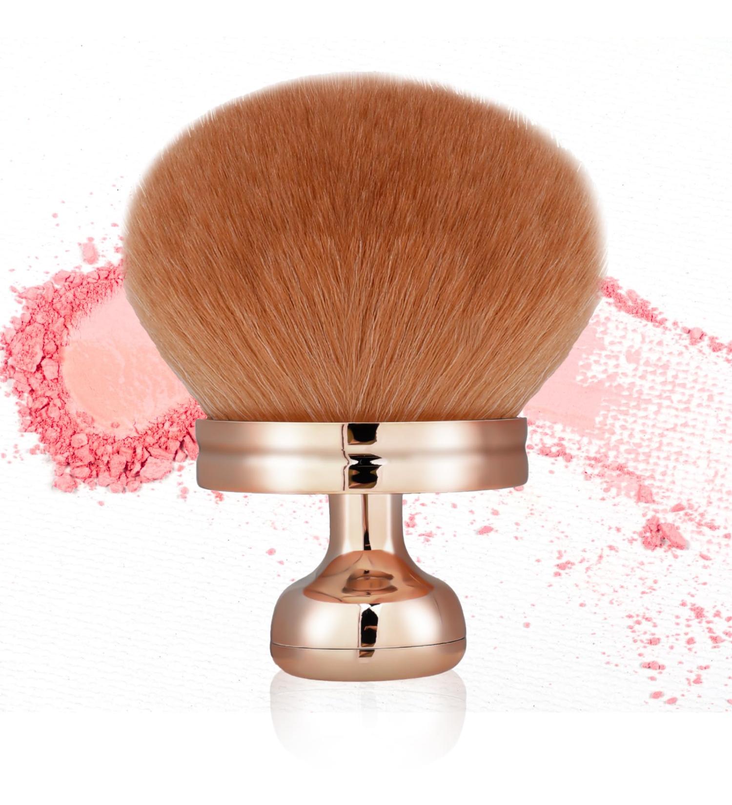 Self Tanner Brush | Extra Large Kabuki Body Makeup Brush - Rose Gold | Perfect for Face Neck & Legs - Buy Online on GoSupps.com