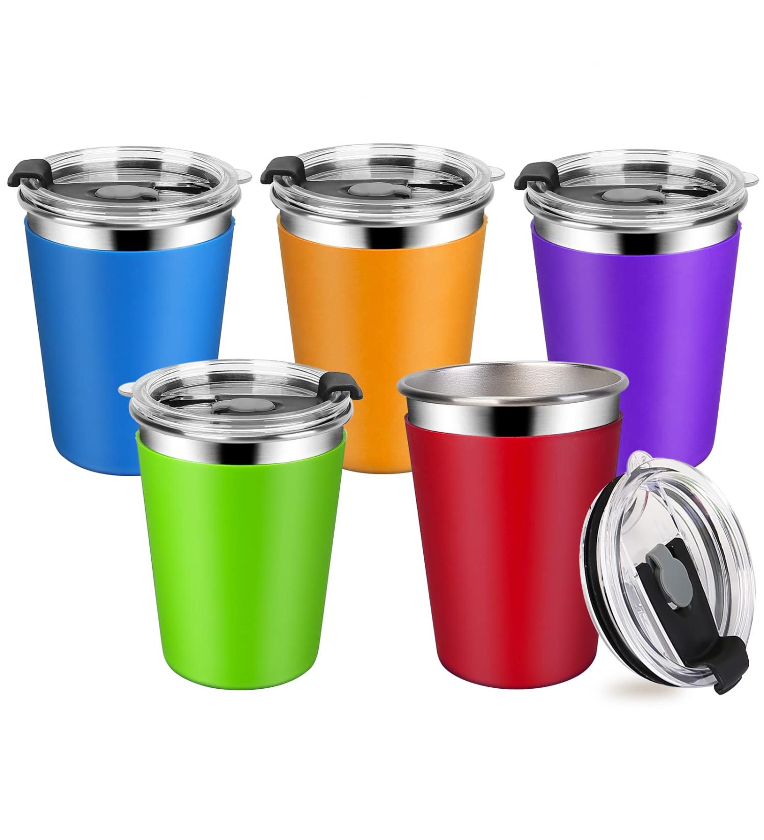 Magonanly 12oz Kids Cups 5 Pack - BPA Free Toddler Sippy Cups with Lids and Sleeves - Stackable & Unbreakable Children Smoothie Drinking Cups - Ideal for Kids and Adults - Buy Online on GoSupps.com